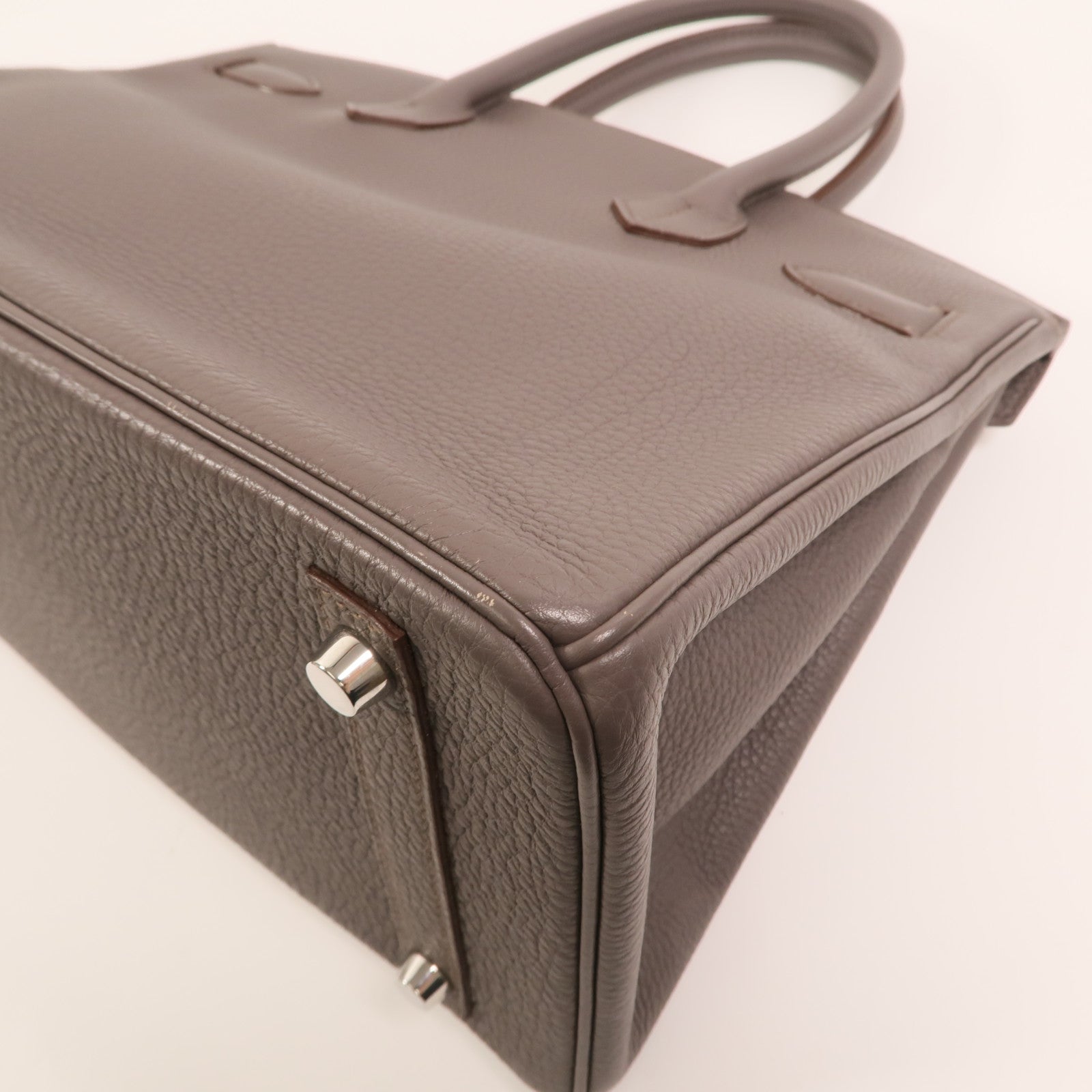 HERMES Togo皮革Birkin 30銀扣手挽袋Etain