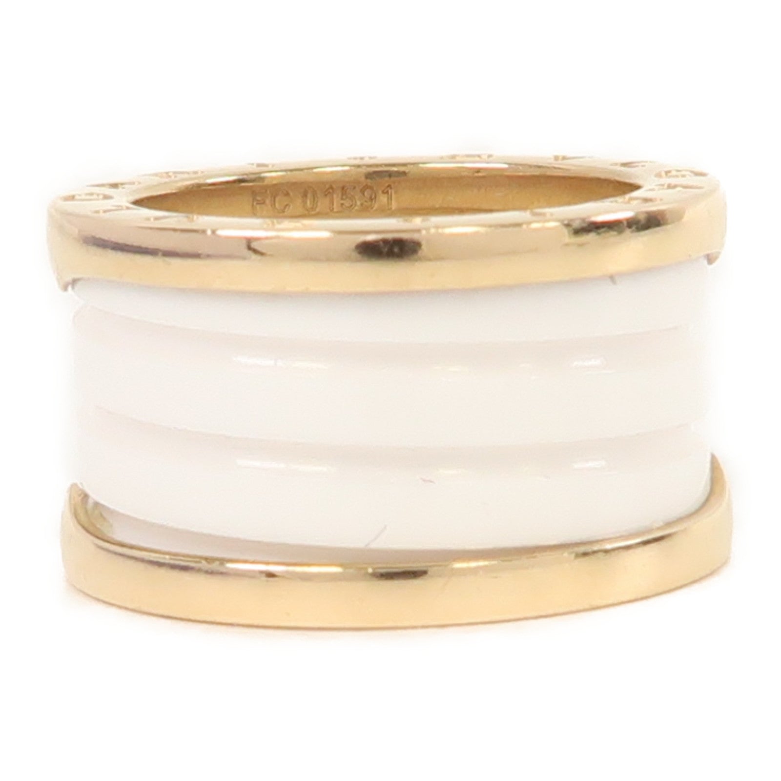 BVLGARI 18K玫瑰金/陶瓷B.zero1 Ring戒指US#5