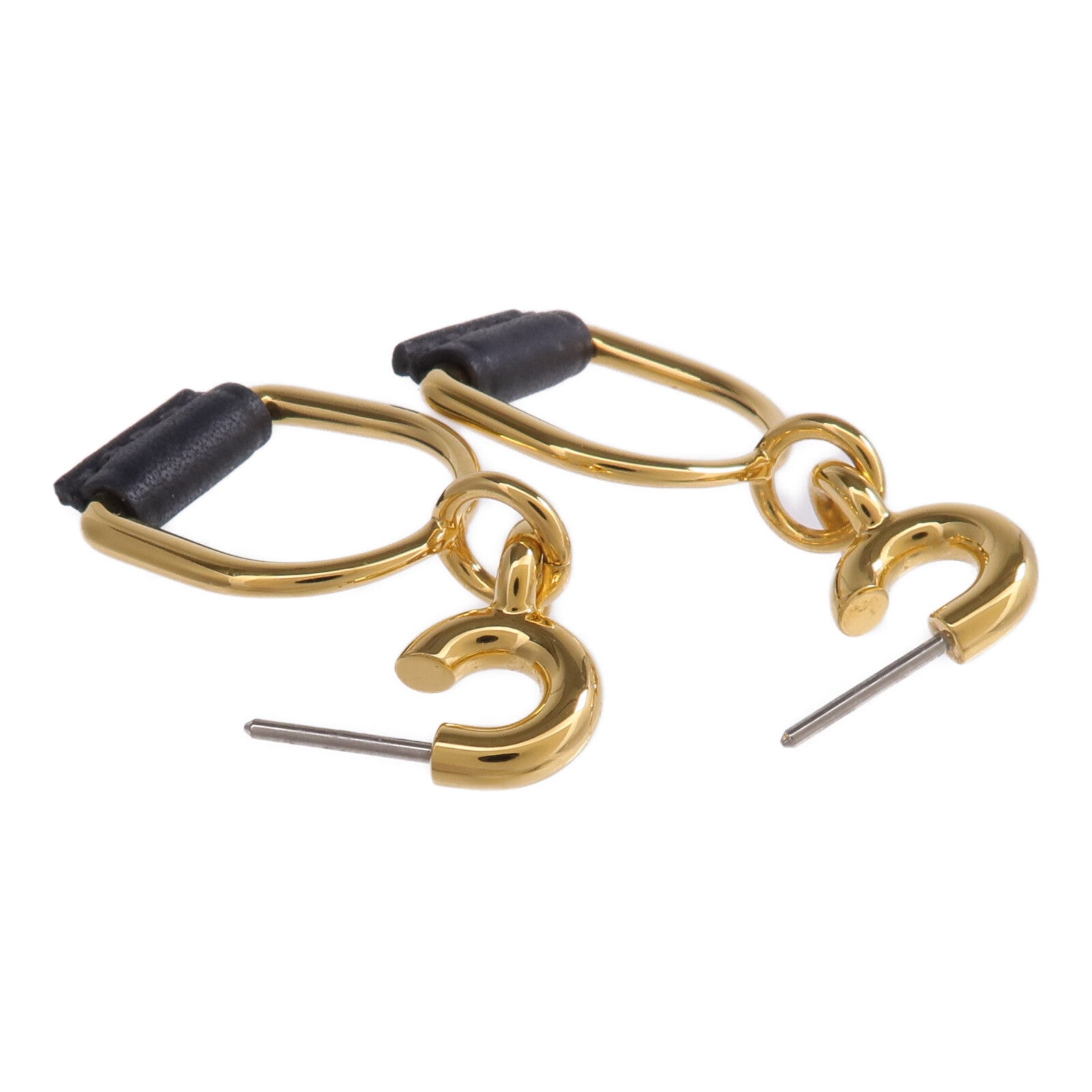 HERMES Swift皮革/金屬Heritage Equestre Etrier Earrings耳環