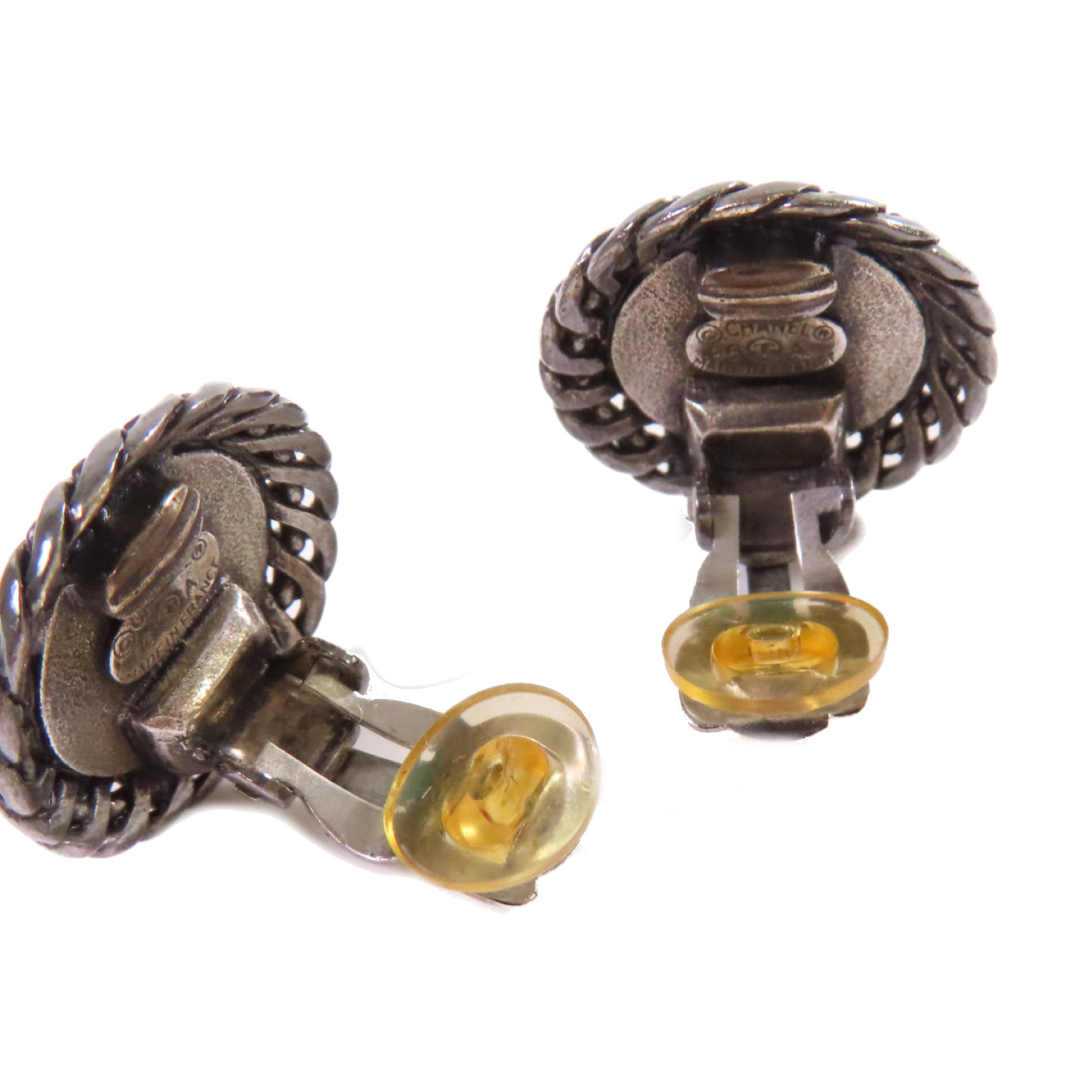 CHANEL 金屬Coco Coin Earrings耳環古銅銀色