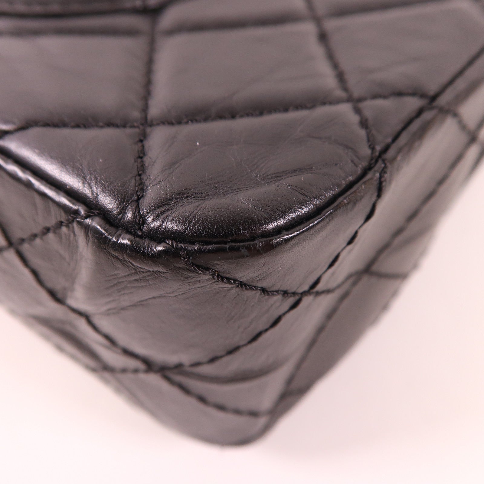 CHANEL 牛皮皮革2.55 Jumbo銀扣鏈帶肩背袋