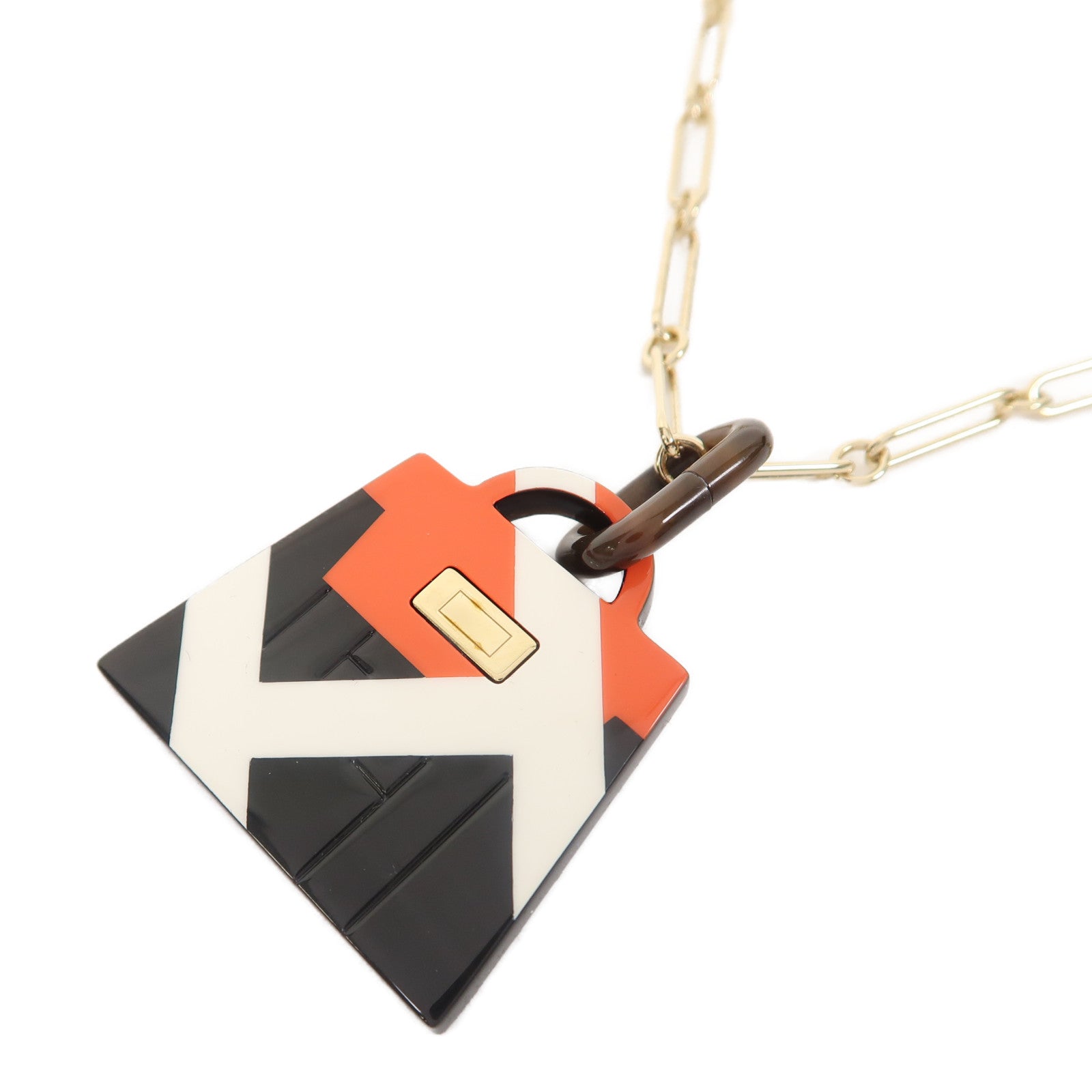 HERMES 水牛角Fusion Amulette項鍊啡色