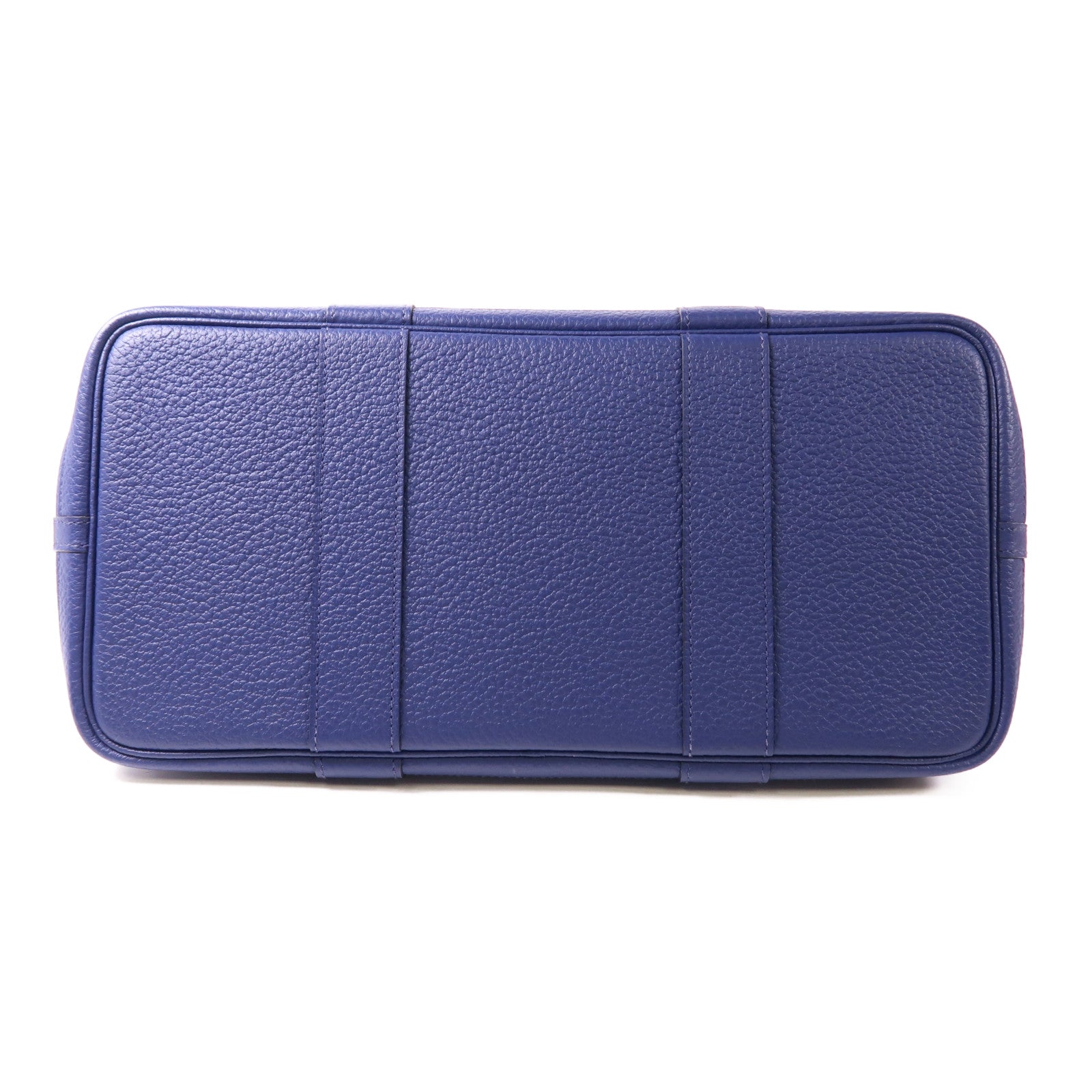 HERMES Negonda皮革Garden Party PM銀扣手挽袋/肩背袋Bleu Saphir
