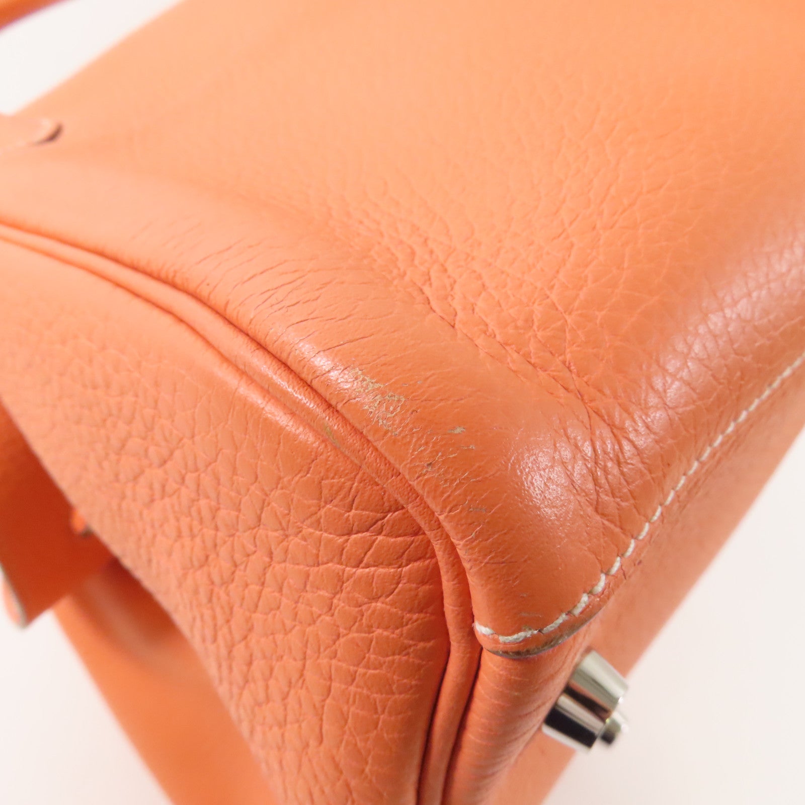 HERMES 【激減優惠】Clemence皮革Lindy 30銀扣肩背袋Flamingo