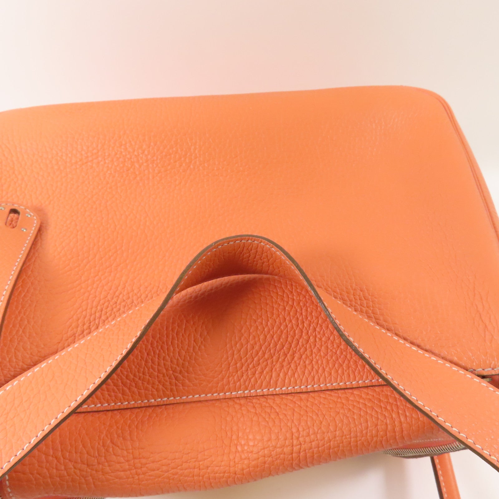 HERMES 【激減優惠】Clemence皮革Lindy 30銀扣肩背袋Flamingo
