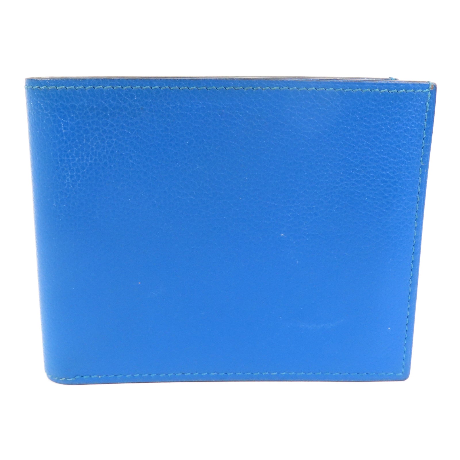 HERMES Evercolor皮革Citizen Twill Compact Wallet短錢包Bleu Hydra