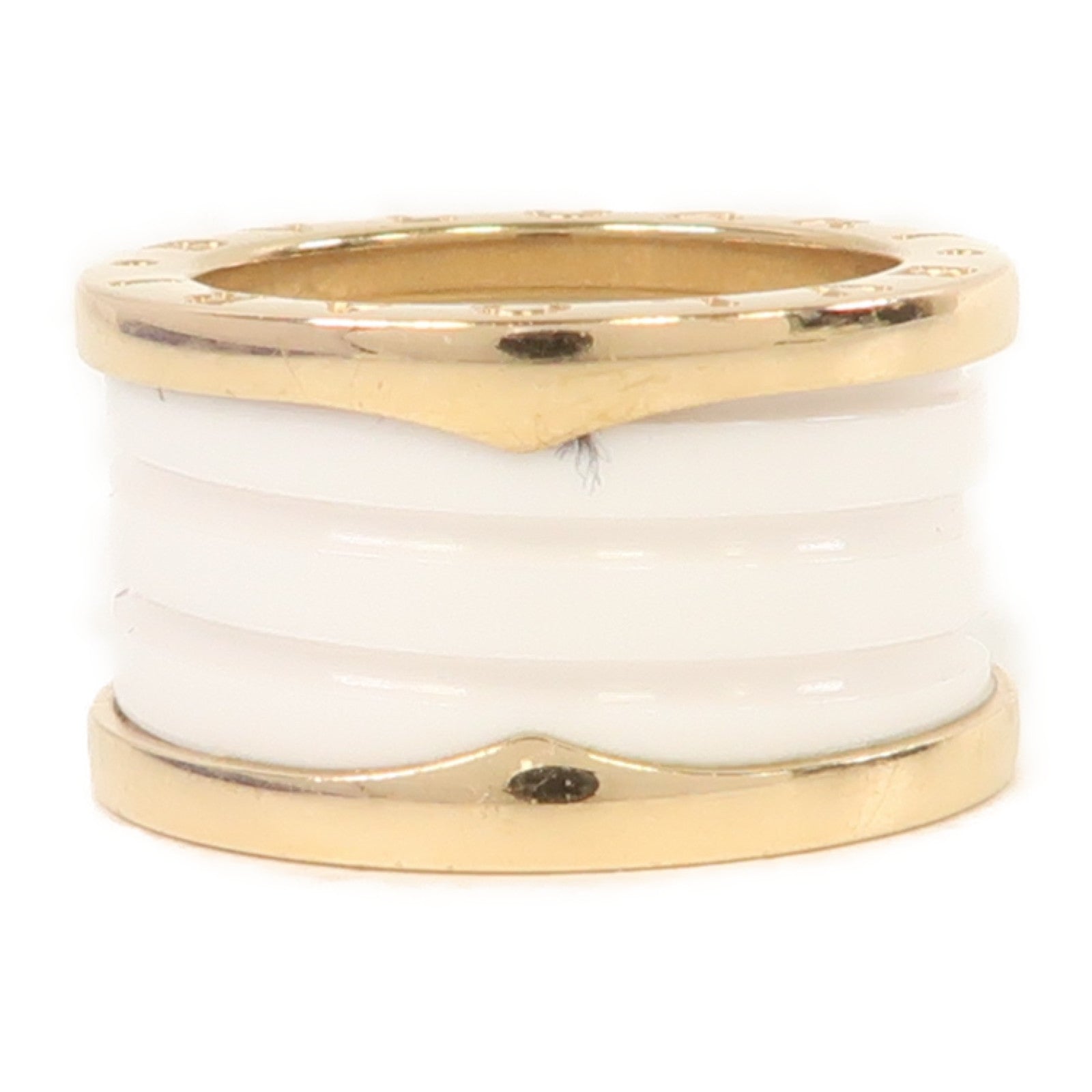 BVLGARI 18K玫瑰金/陶瓷B.zero1 Ring戒指US#5