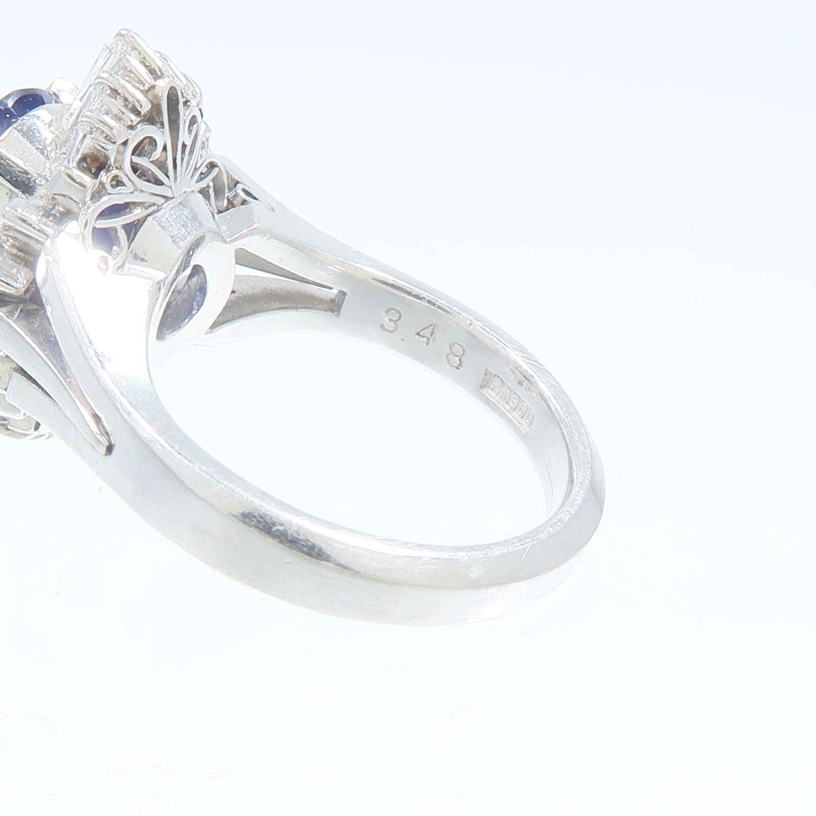 JEWELRY PT900鉑金Sapphire Diamond Ring藍寶石/鑽石戒指