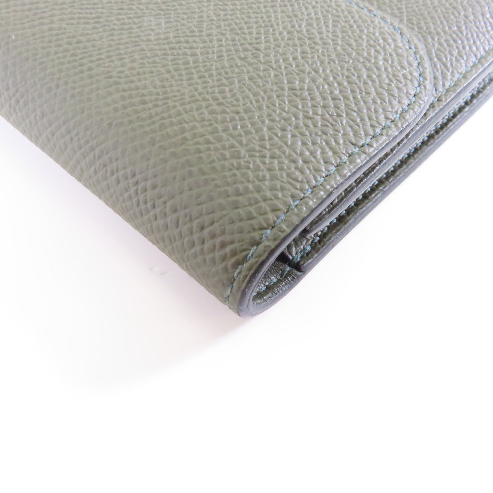 HERMES Epsom皮革Constance Slim錢包Vert Gris/深綠色