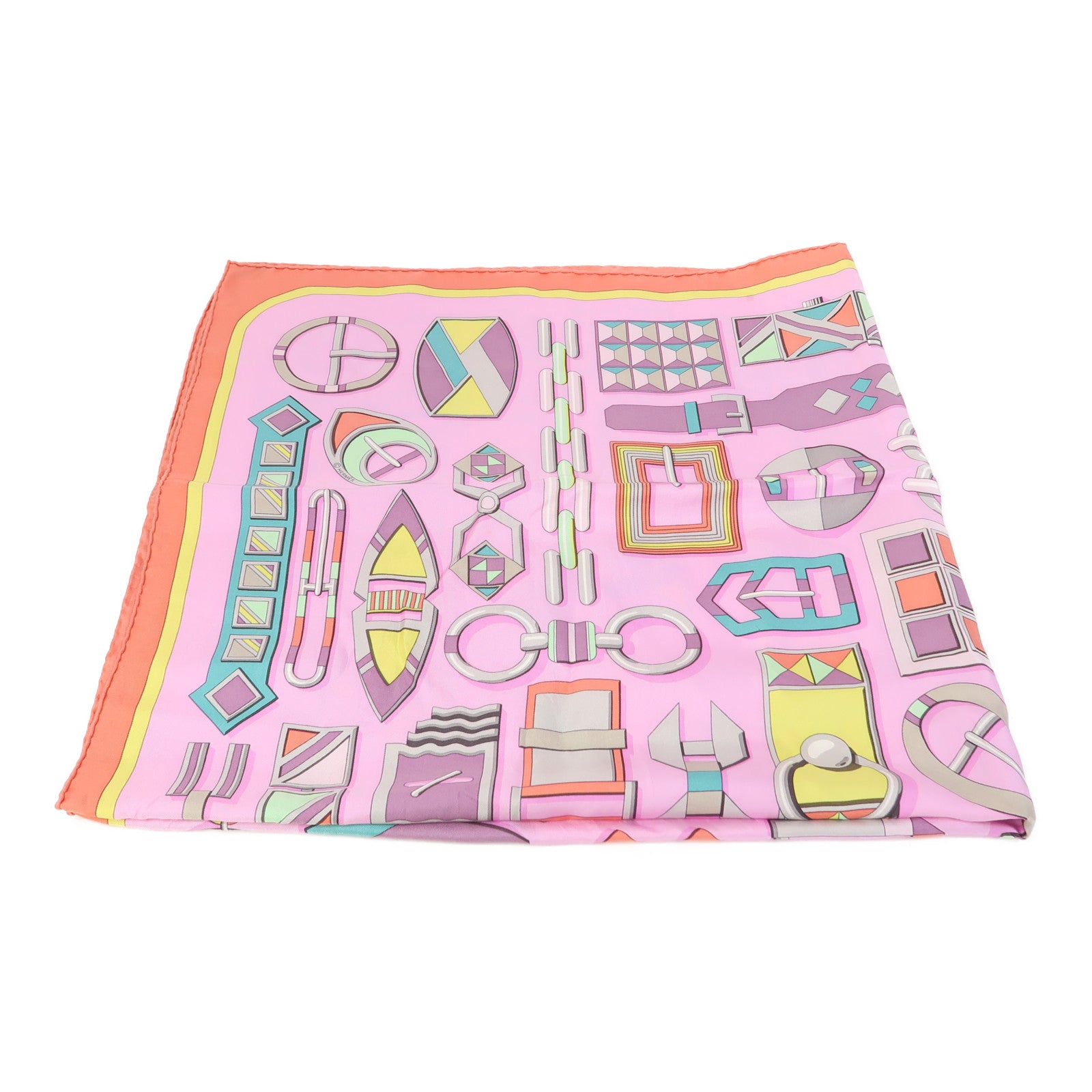 HERMES 【激減優惠】絲質Scarf 90x90絲巾粉紅色