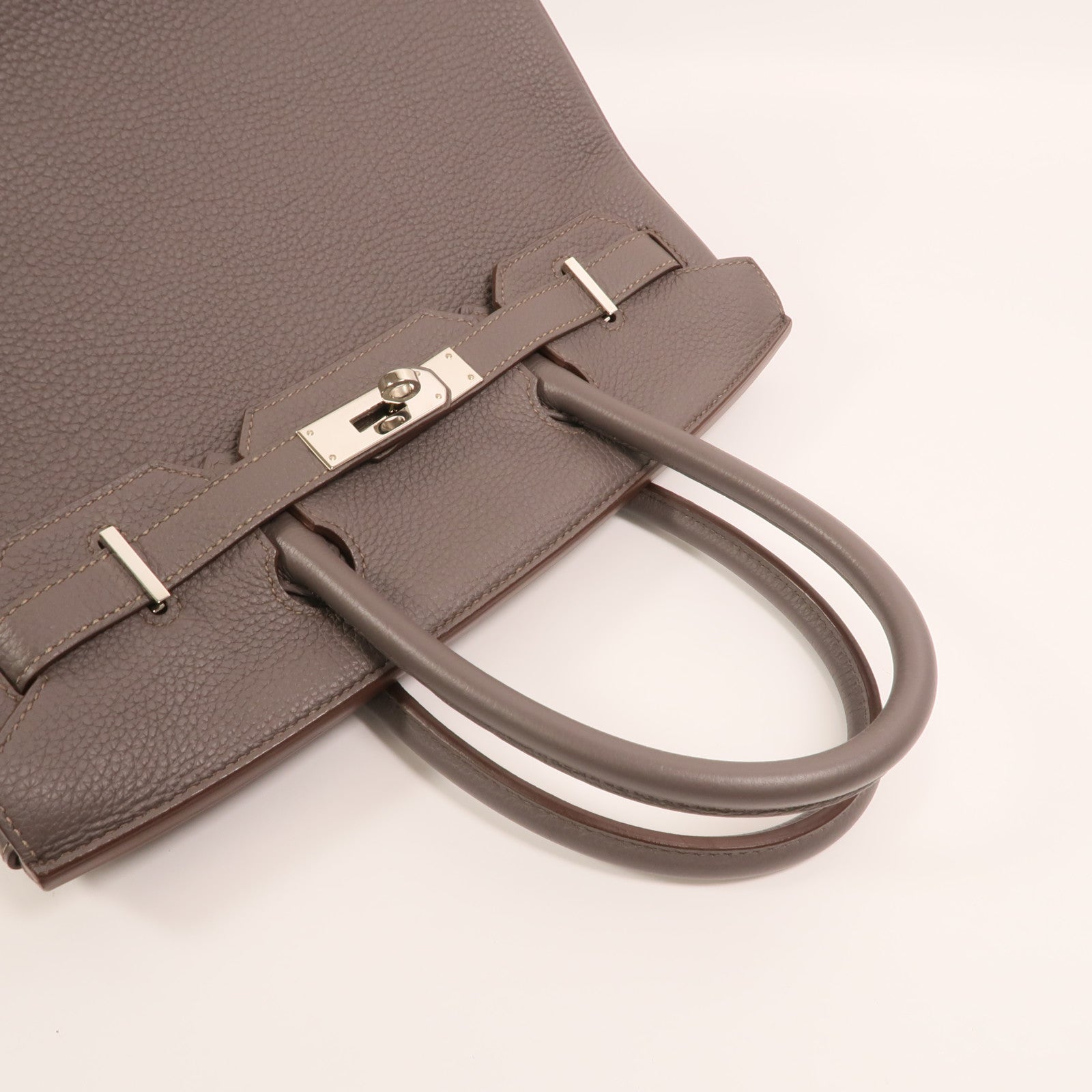 HERMES Togo皮革Birkin 30銀扣手挽袋Etain
