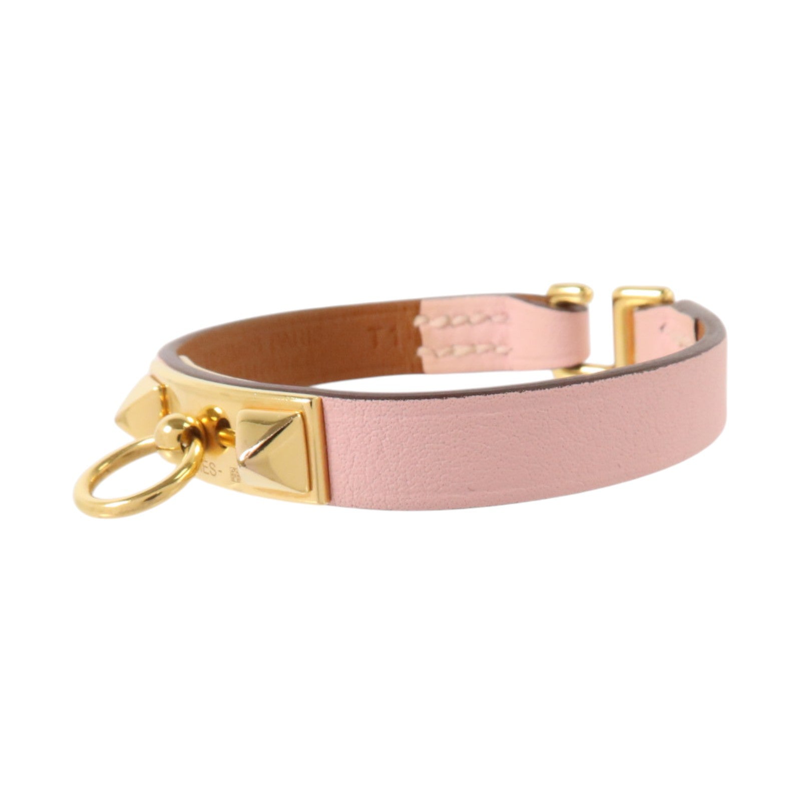 HERMES Swift皮革Rivale Mini Bracelet金扣手鏈Mauve Pale