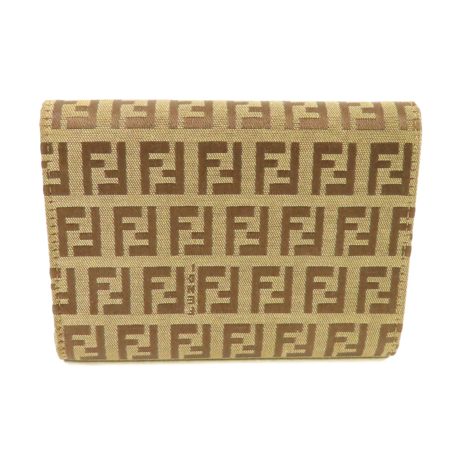 FENDI 【激減優惠】帆布Vintage Wallet短錢包杏色/啡色