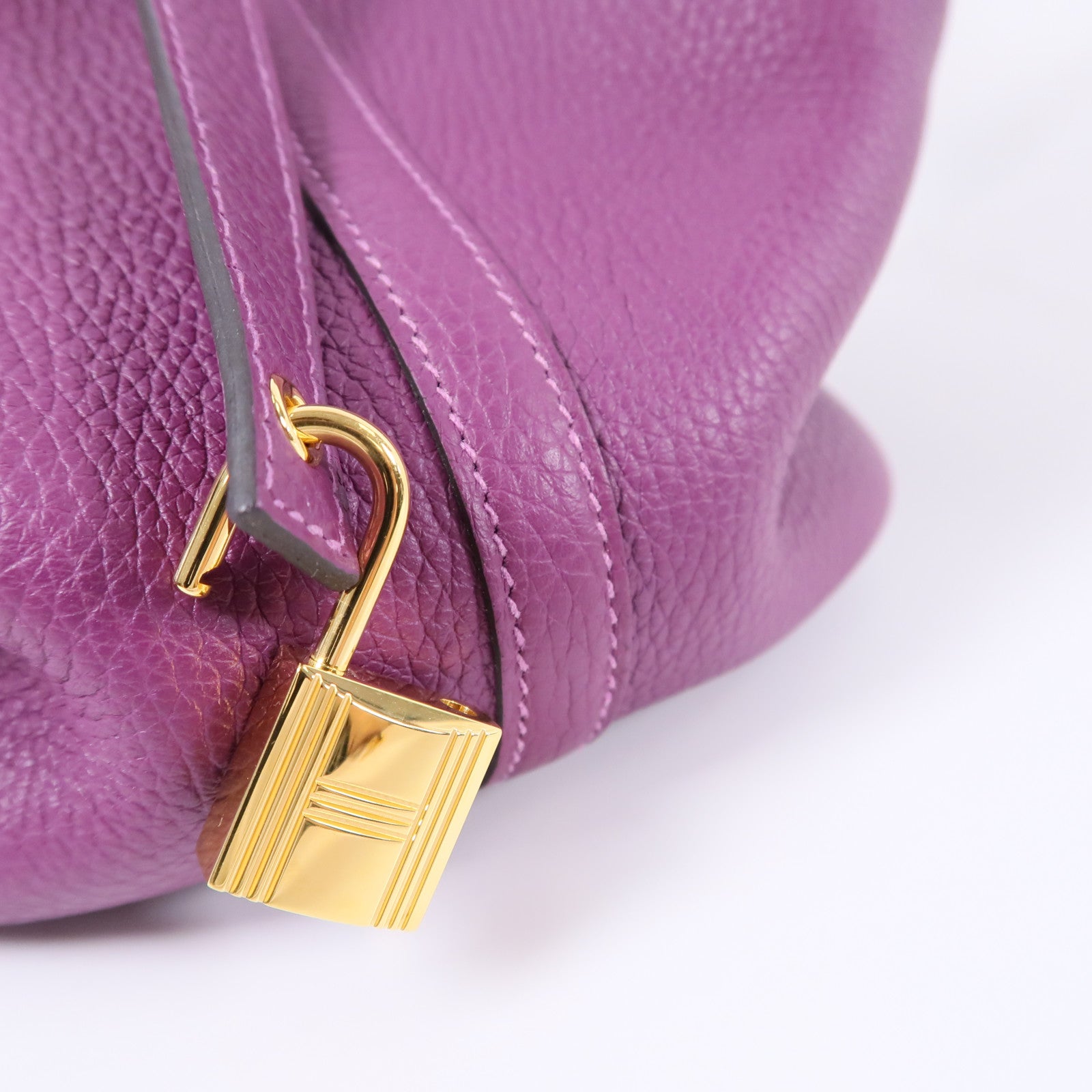 HERMES Clemence皮革Picotin MM扣手挽袋Anemone