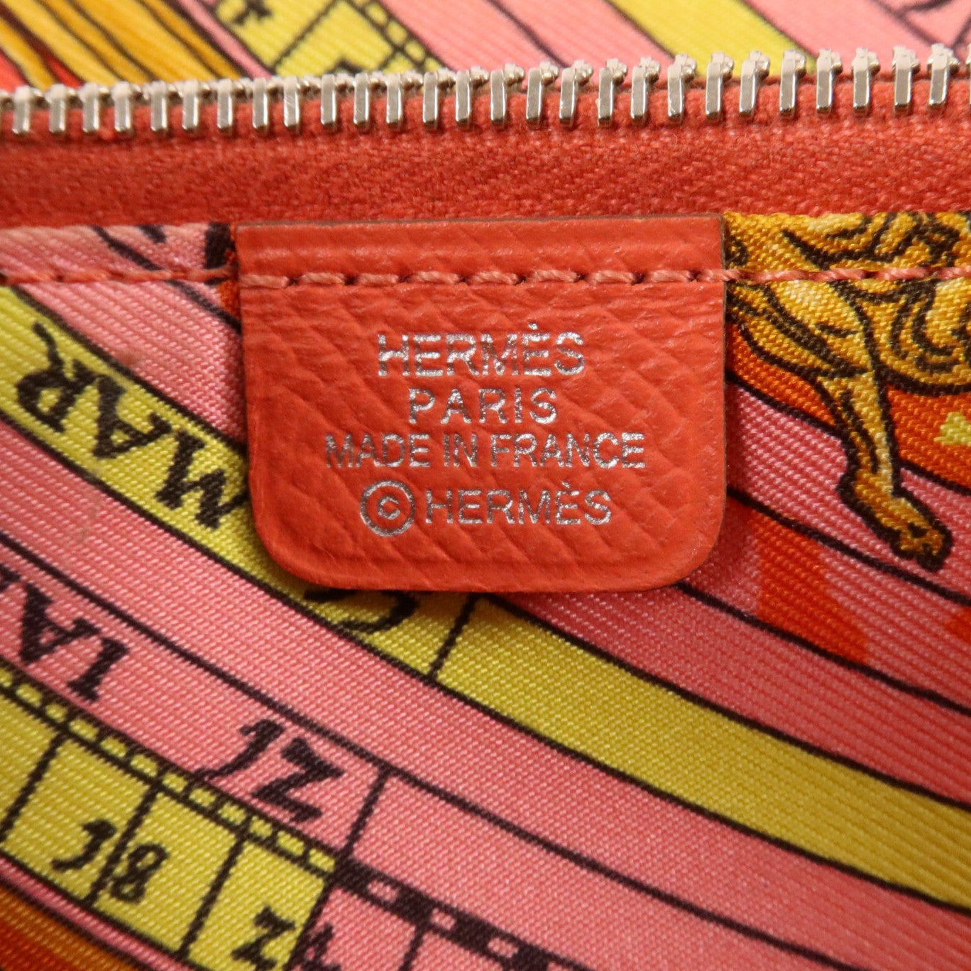 HERMES Epsom皮革Silk In Wallet銀扣長錢包Rose Jaipur