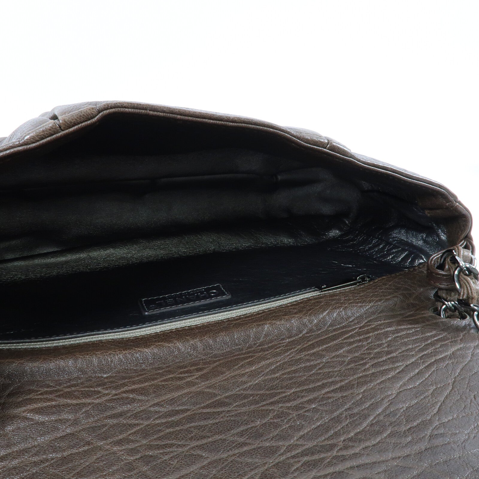 CHANEL 牛皮皮革Shoulder Bag銀扣鏈帶肩背袋