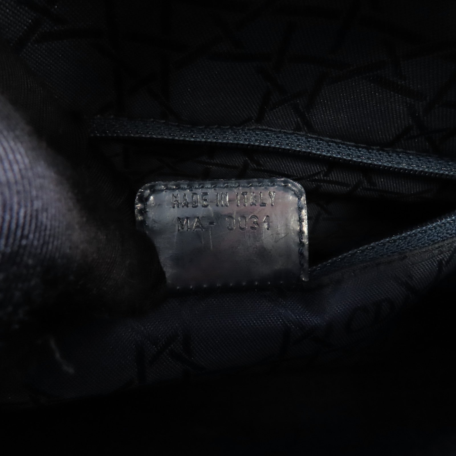 Dior 牛仔布 Lady Dior Bag銀扣手挽肩背兩用袋深藍色