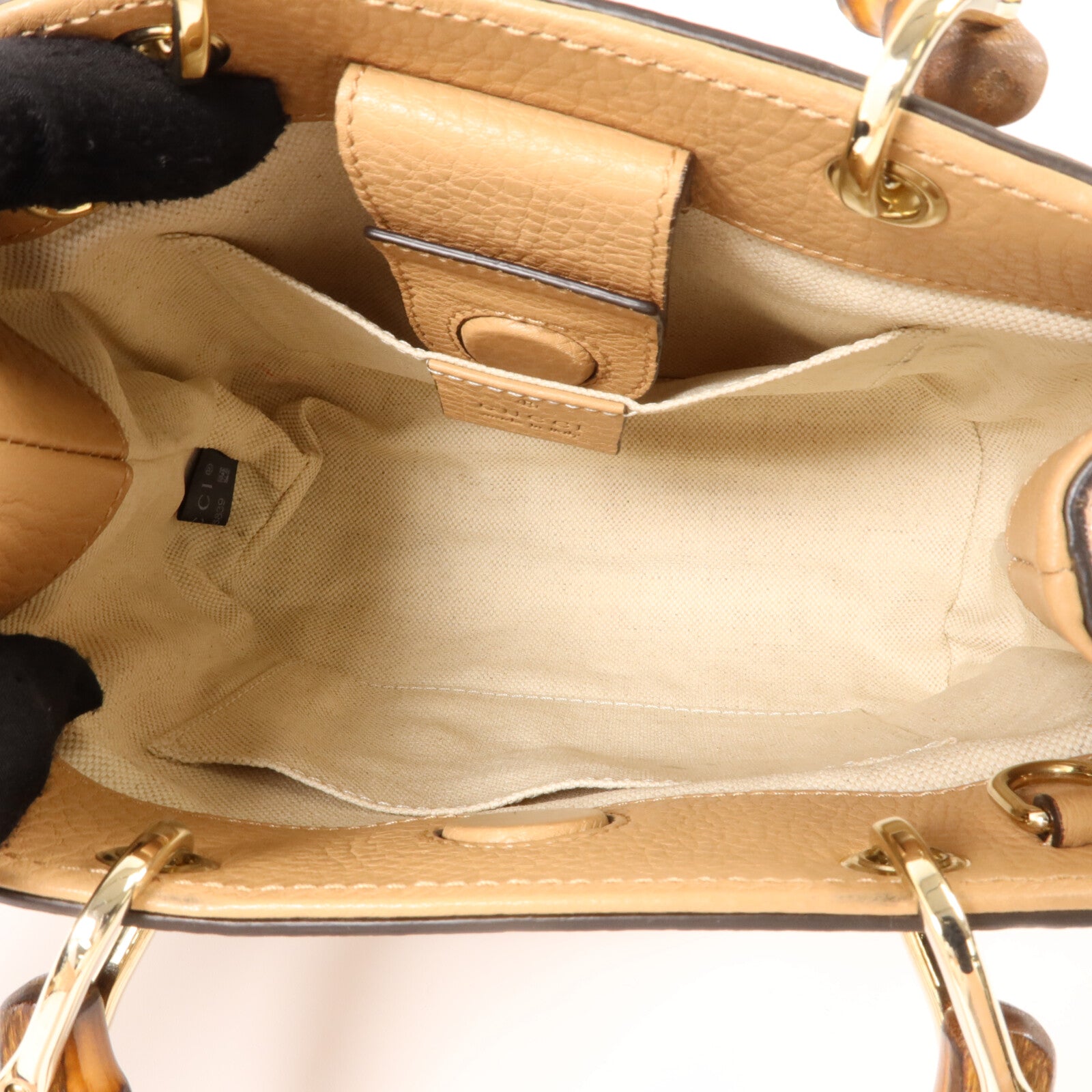 GUCCI 牛皮皮革Bamboo 2 Way Shoulder手挽肩背兩用袋