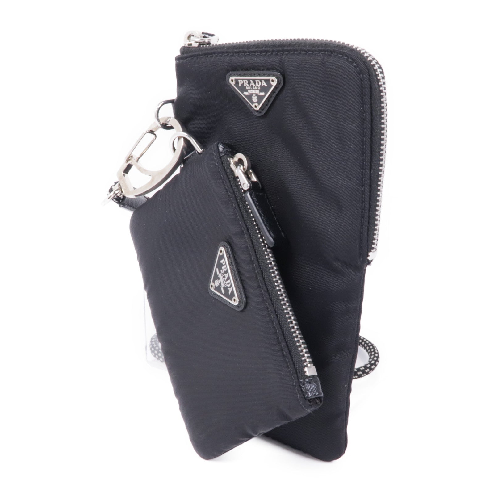 PRADA 尼龍Pouch Shoulder Bag銀扣肩背袋