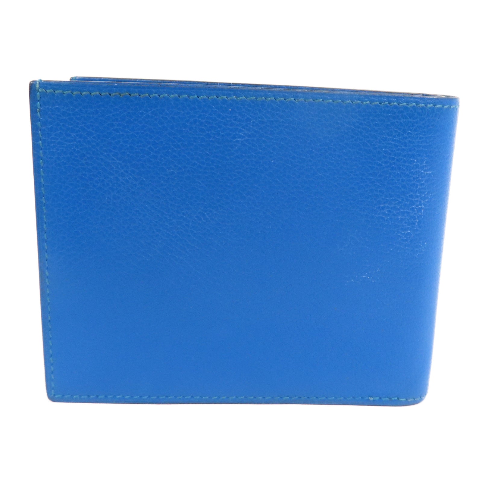 HERMES Evercolor皮革Citizen Twill Compact Wallet短錢包Bleu Hydra