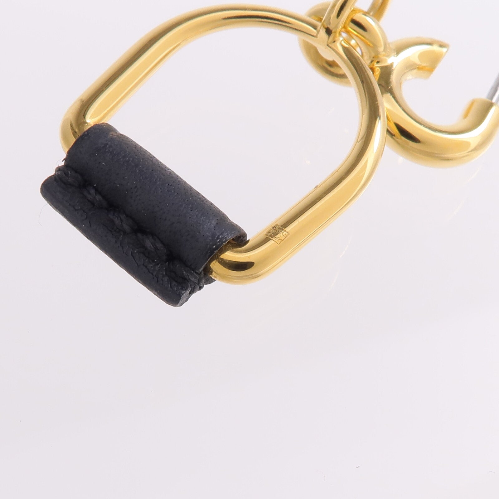 HERMES Swift皮革/金屬Heritage Equestre Etrier Earrings耳環
