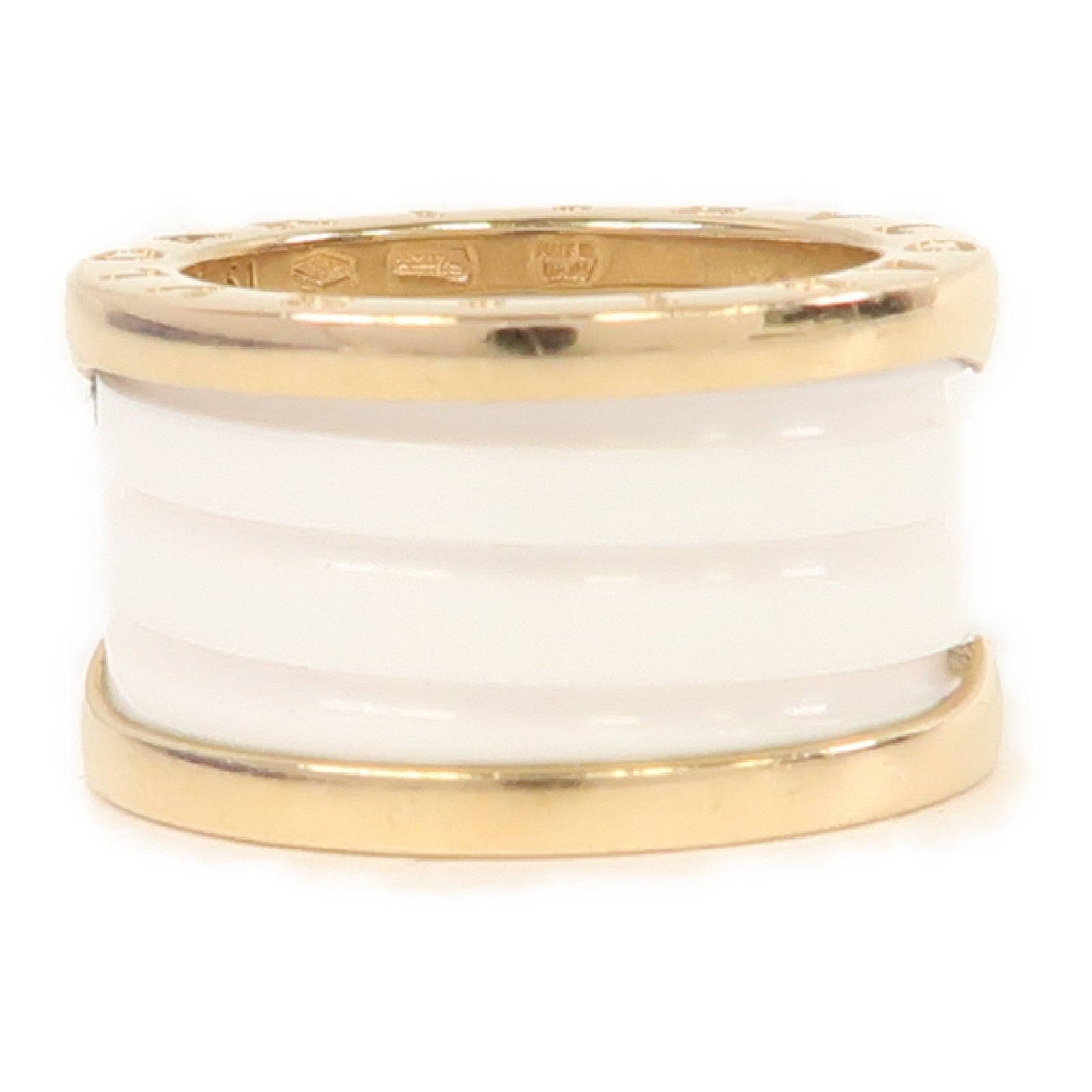 BVLGARI 18K玫瑰金/陶瓷B.zero1 Ring戒指US#5