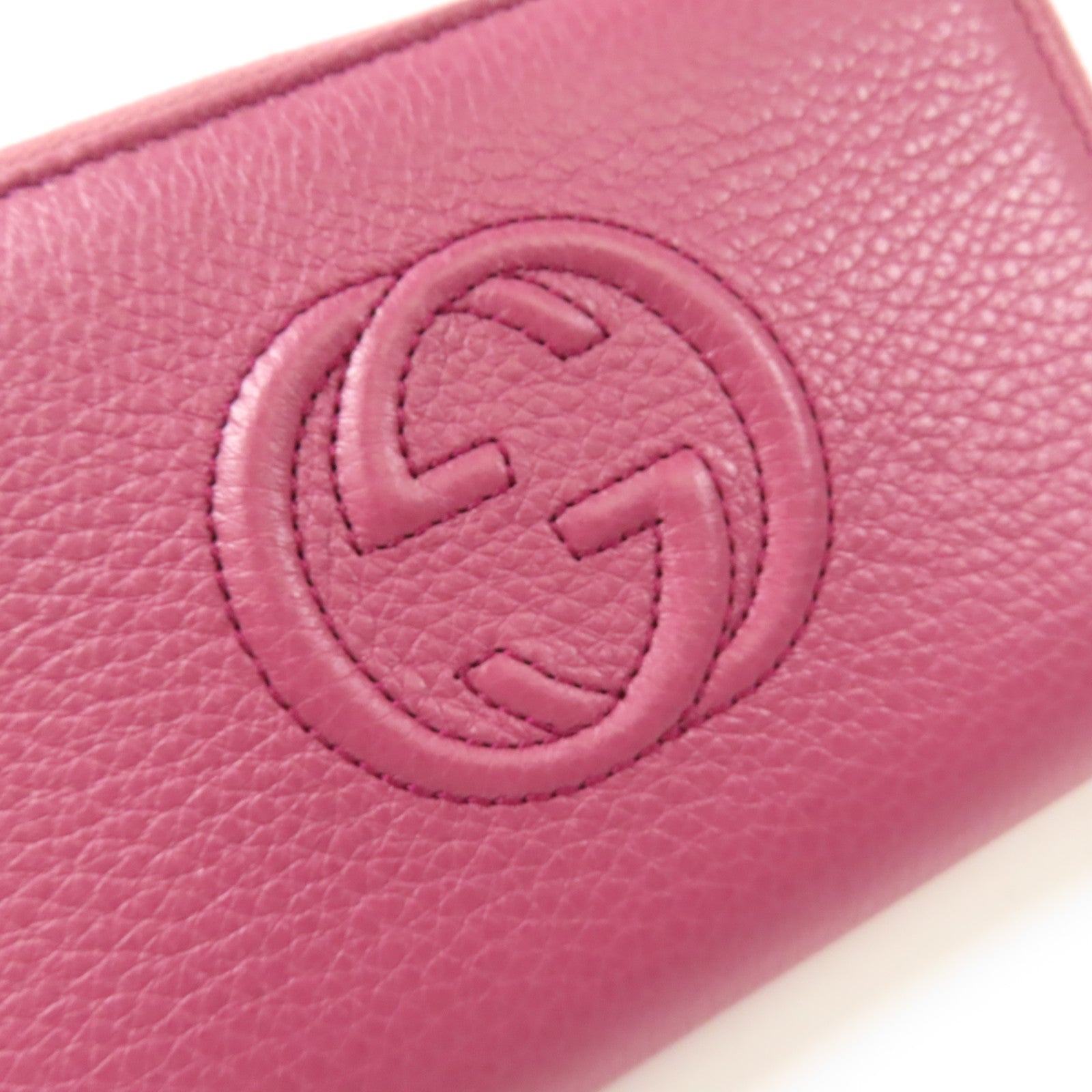 GUCCI GG GHW Wallet Calfskin Leather 354286 Purple