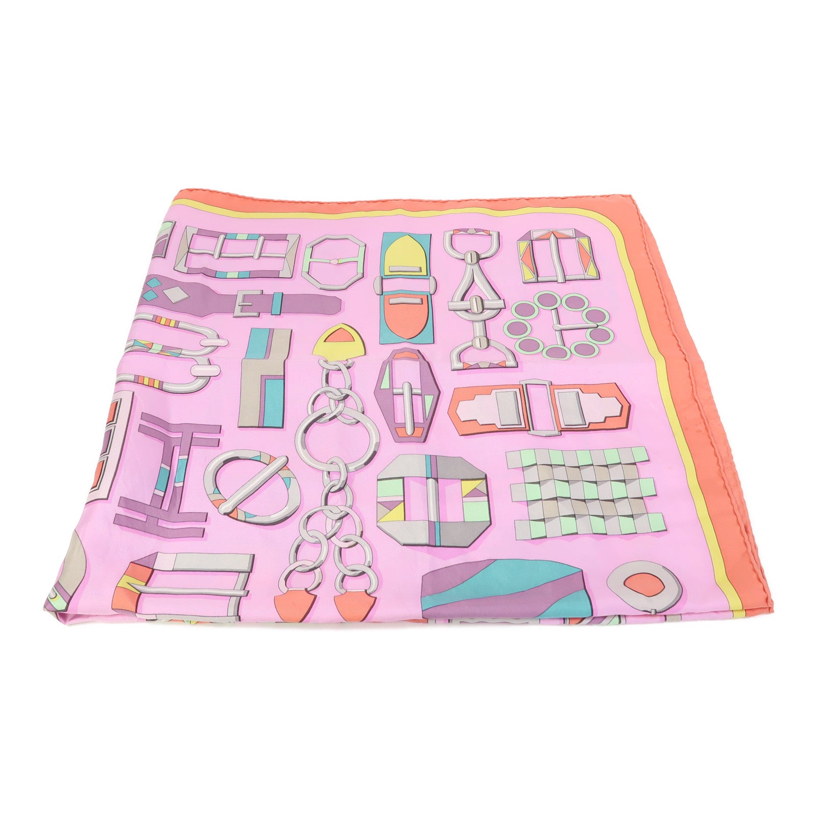 HERMES 【激減優惠】絲質Scarf 90x90絲巾粉紅色