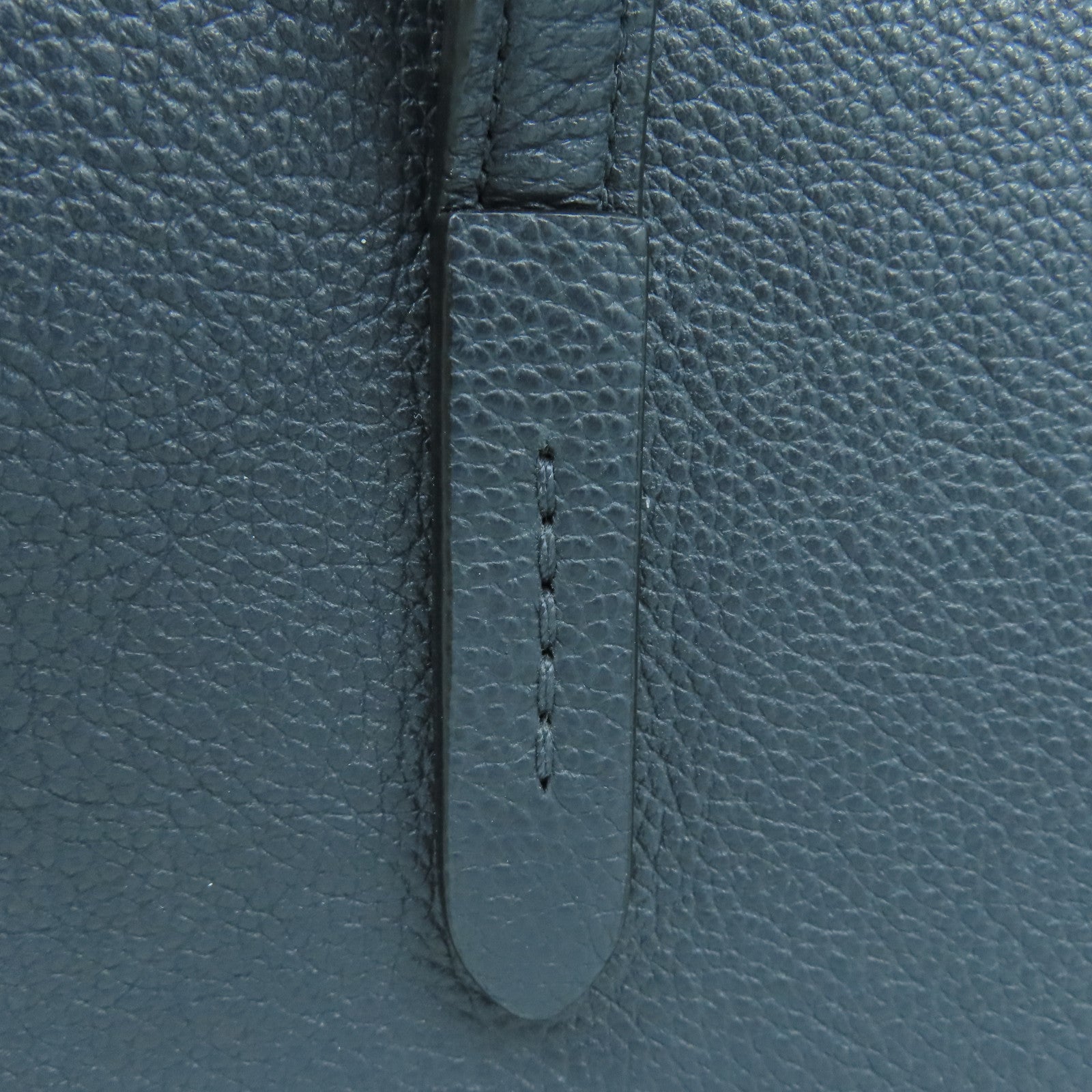 COACH 牛皮皮革Tote Bag銀扣肩背袋深藍色