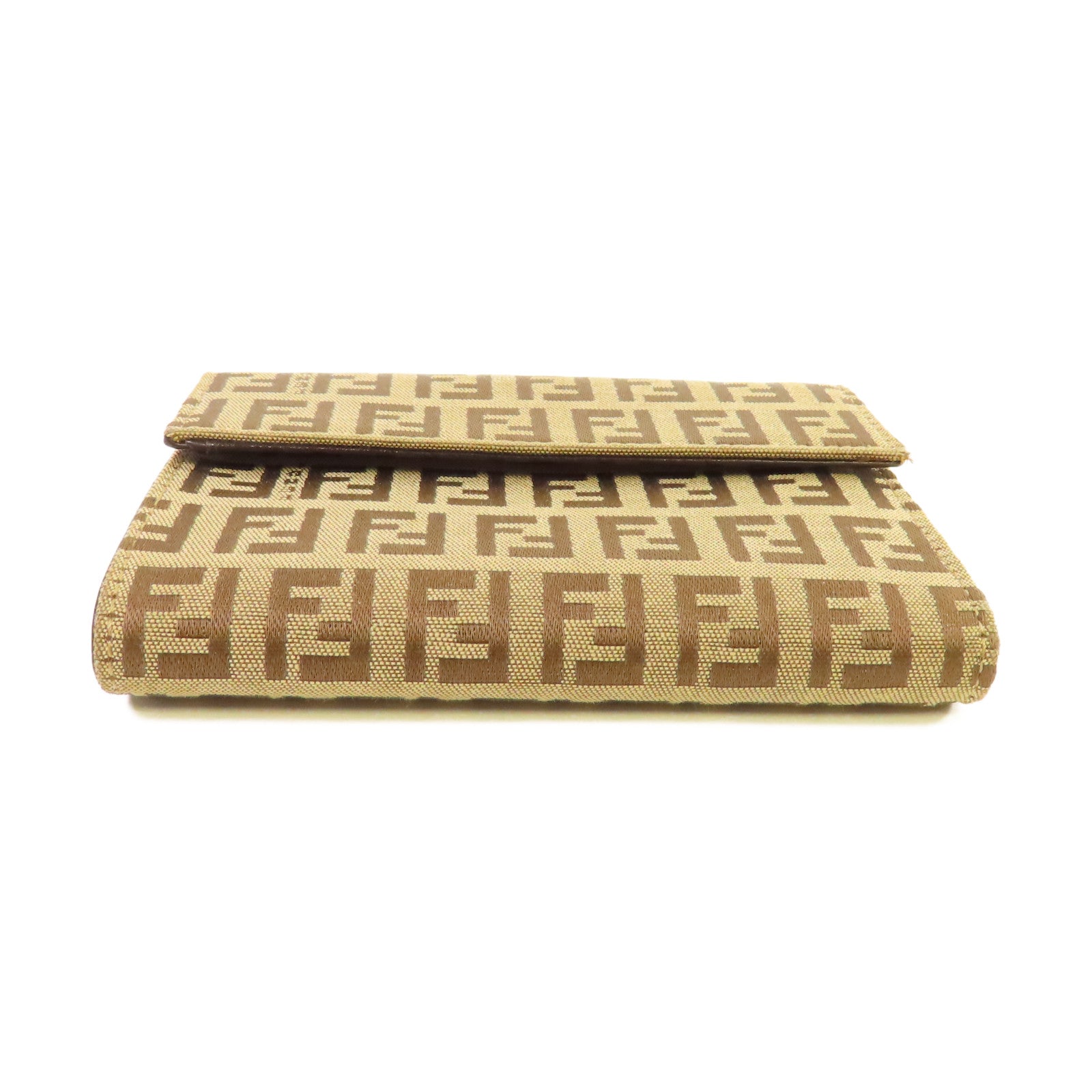 FENDI 【激減優惠】帆布Vintage Wallet短錢包杏色/啡色