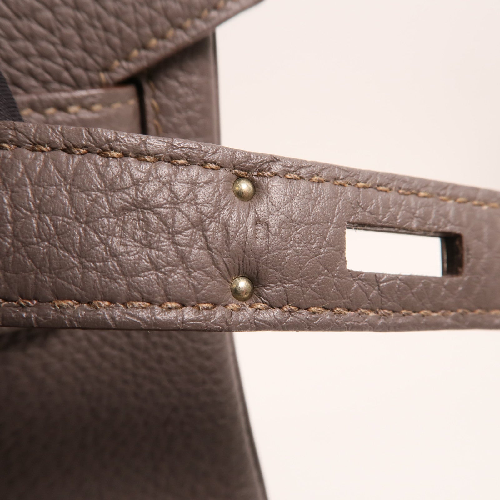 HERMES Togo皮革Birkin 30銀扣手挽袋Etain