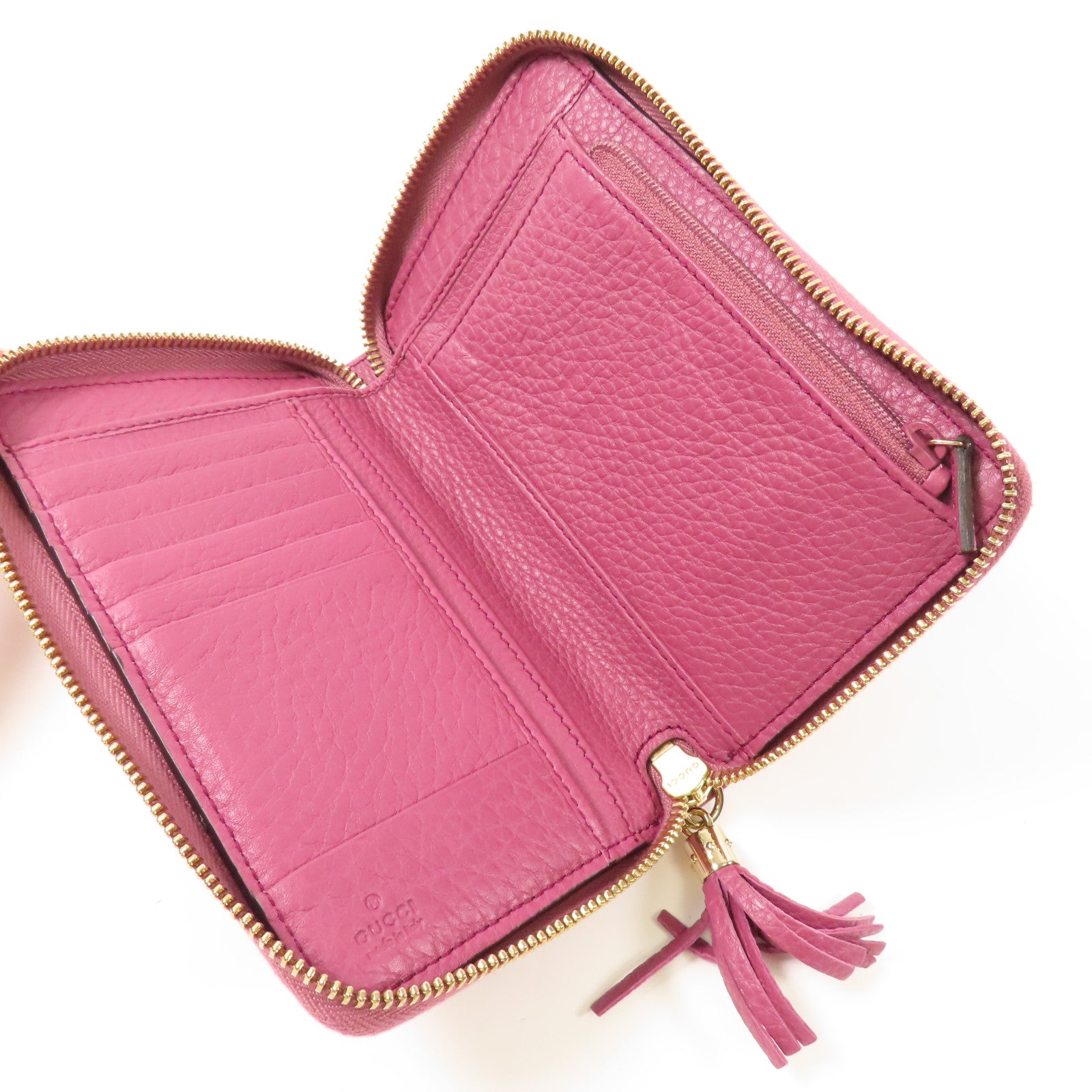 GUCCI GG GHW Wallet Calfskin Leather 354286 Purple