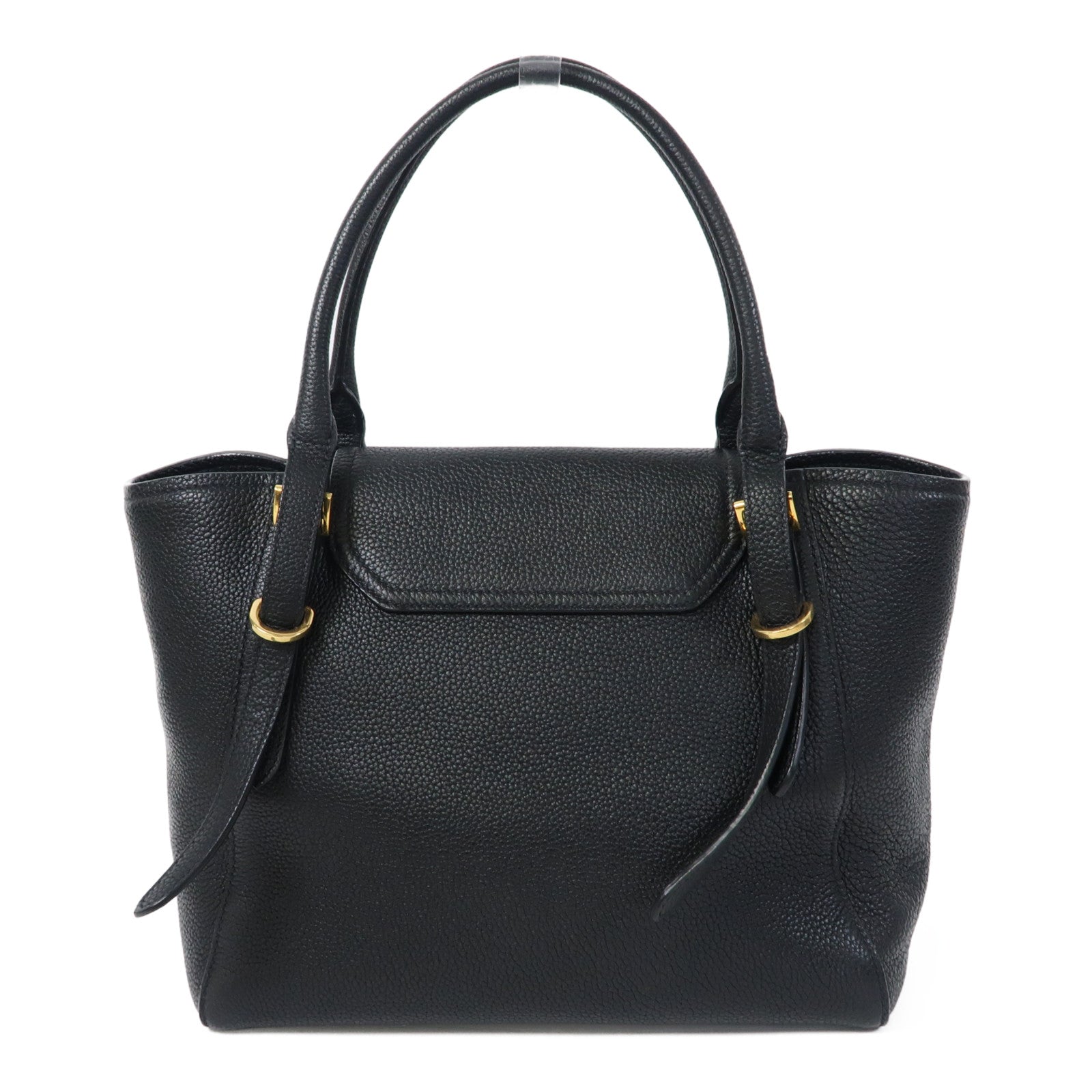 PRADA 牛皮皮革2 Way Shoulder Bag金扣手挽肩背兩用袋黑色