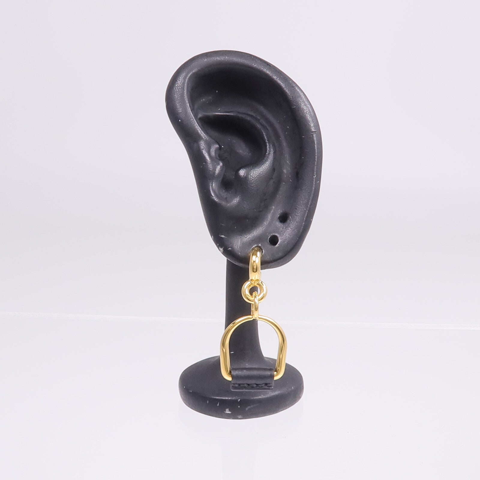 HERMES Swift皮革/金屬Heritage Equestre Etrier Earrings耳環