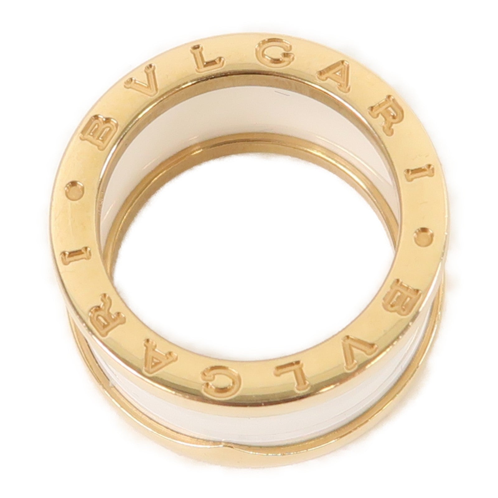 BVLGARI 18K玫瑰金/陶瓷B.zero1 Ring戒指US#5