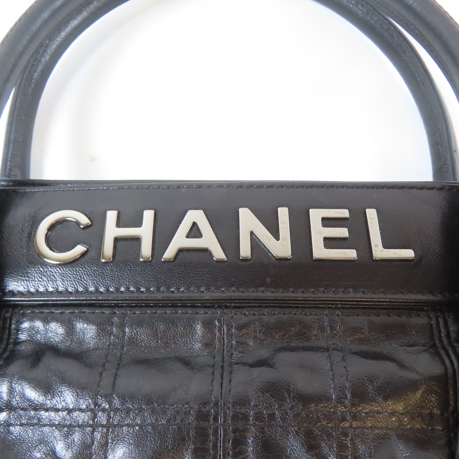 CHANEL 【激減優惠】牛皮皮革Tote Bag銀扣手挽袋黑色