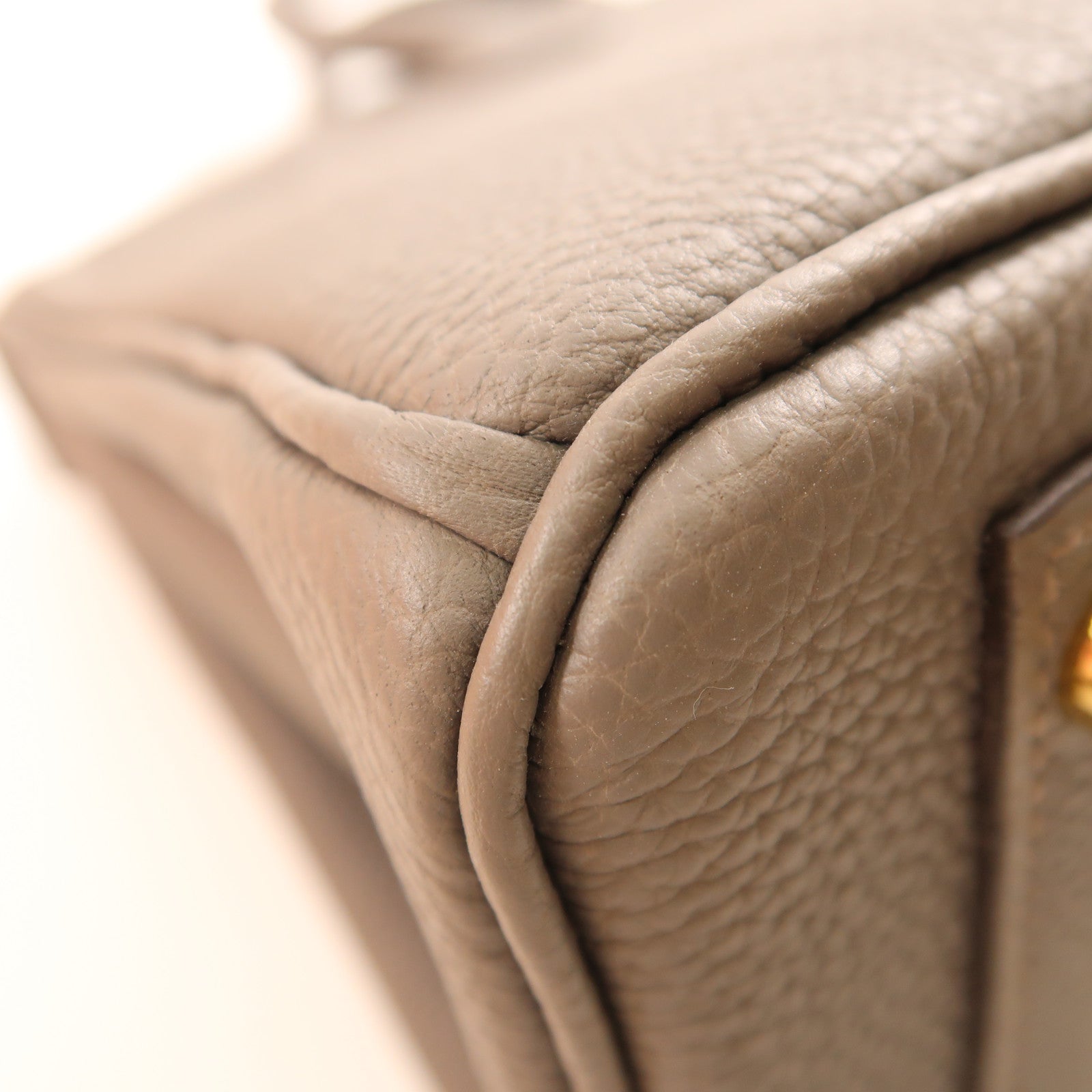 HERMES Togo皮革Birkin 25金扣手挽袋Gris Etain