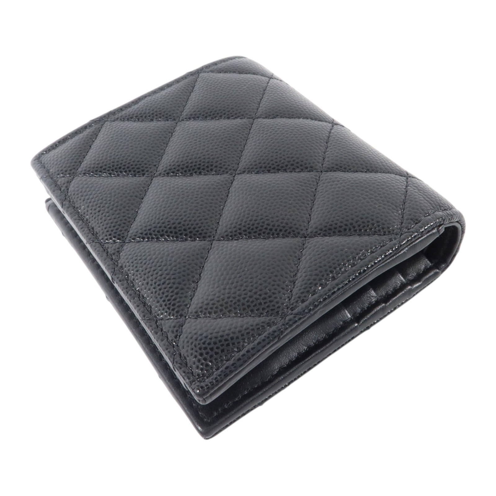 CHANEL 牛皮皮革Bifold Wallet金扣錢包