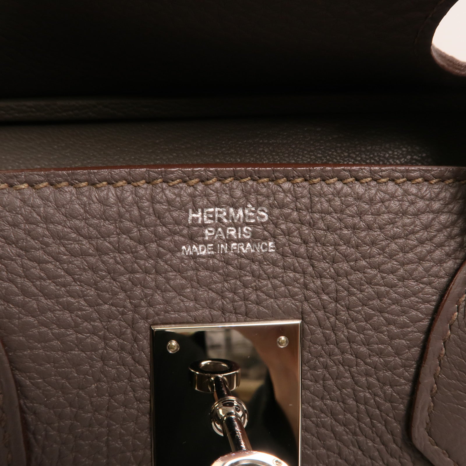 HERMES Togo皮革Birkin 30銀扣手挽袋Etain