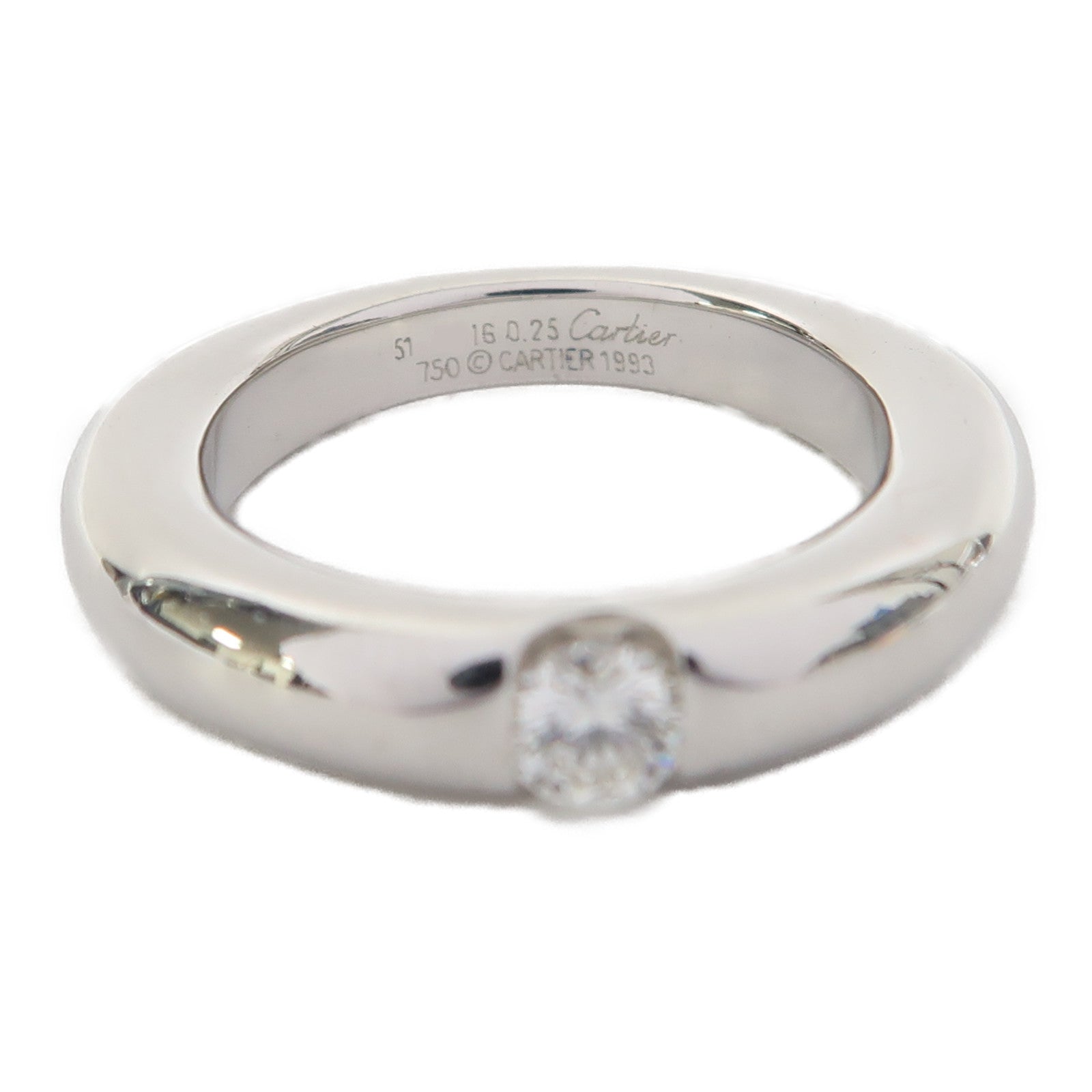 CARTIER 18K白金Ellipse Ring戒指Cartier#51/US#5.75