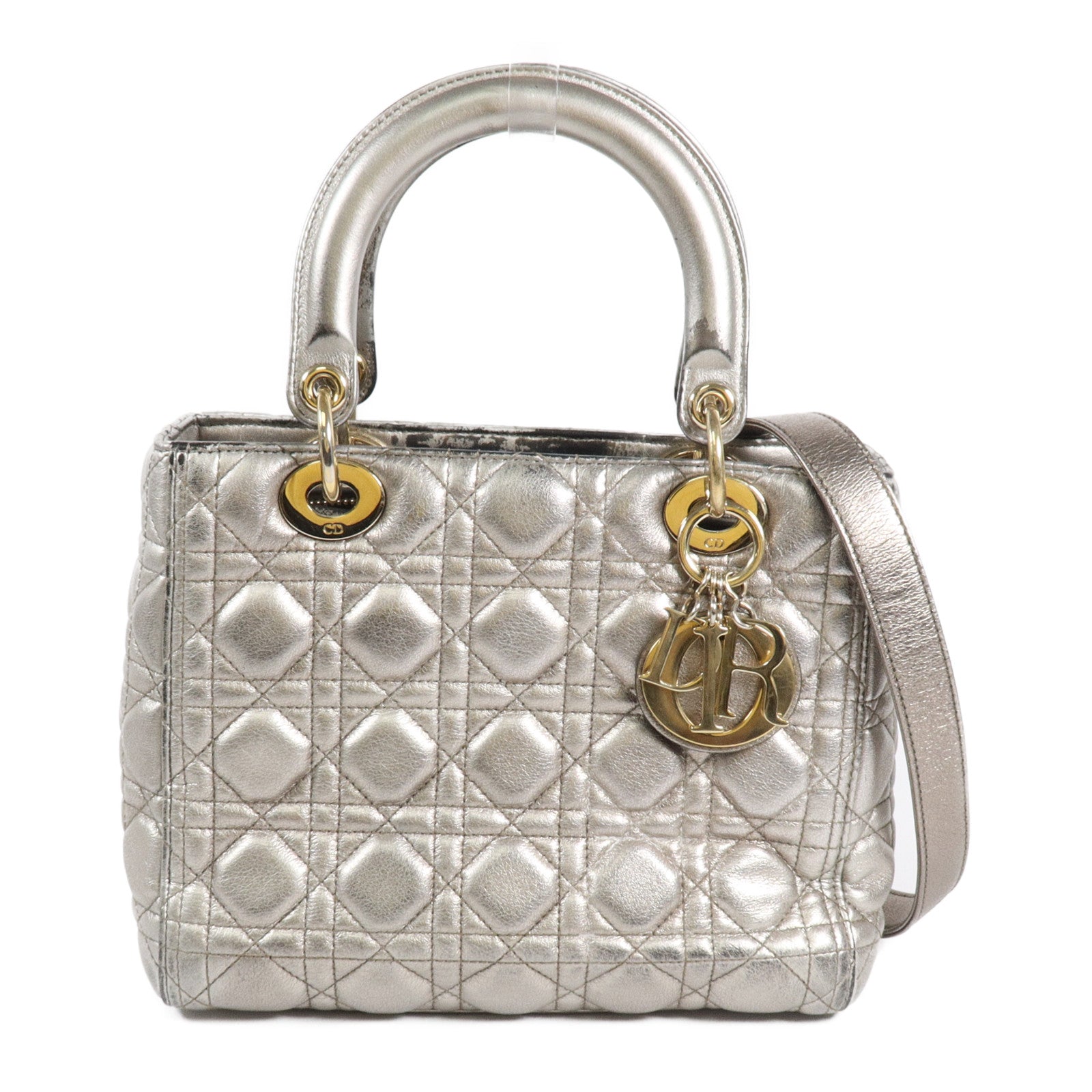 Dior 羊皮皮革Lady Dior Medium手挽肩背兩用袋