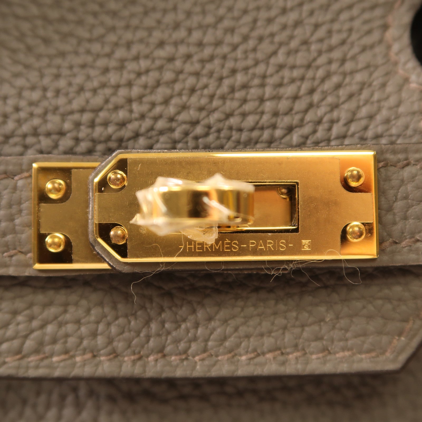 HERMES Togo皮革Birkin 25金扣手挽袋Gris Etain