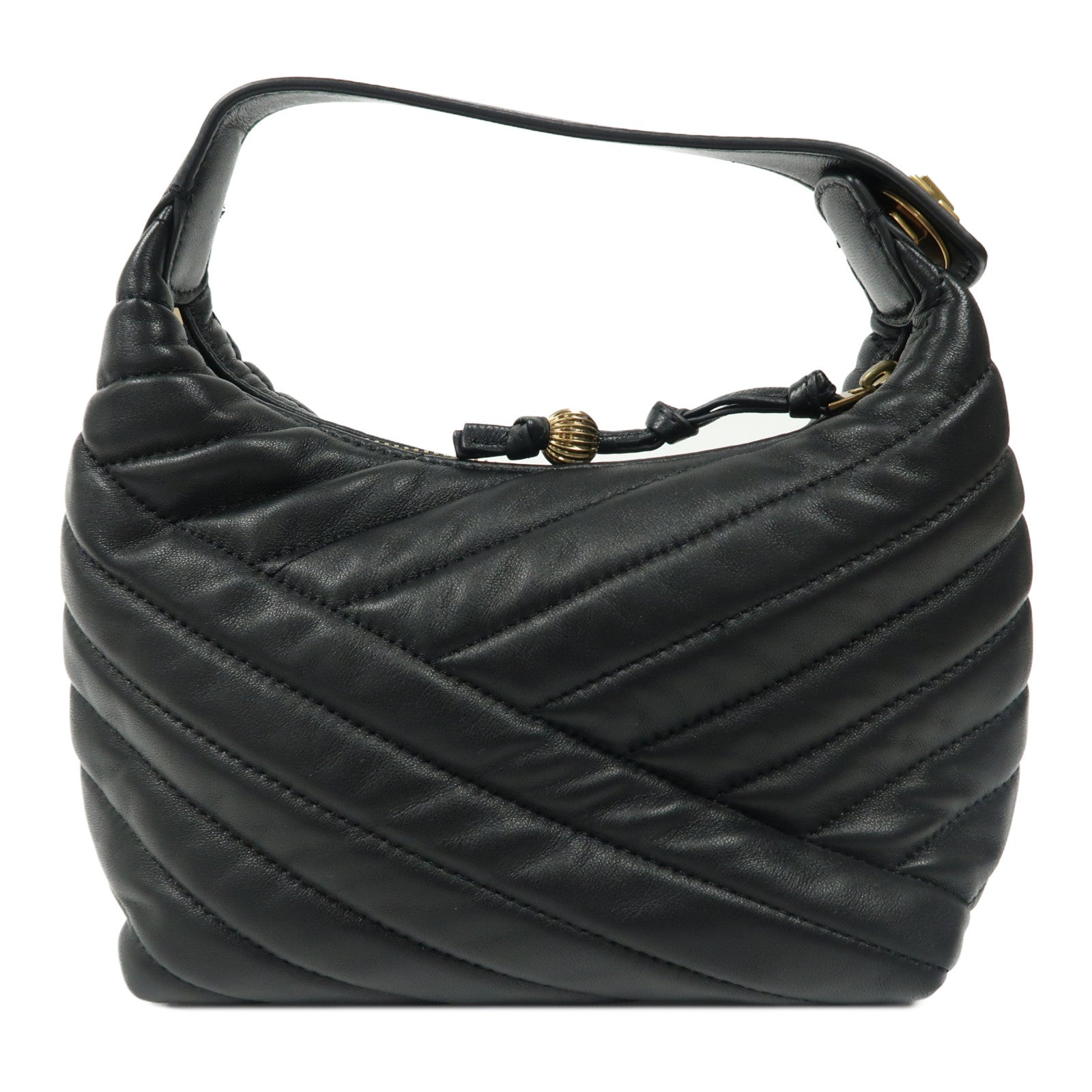Tory Burch 羊皮皮革Shoulder Bag金扣手挽肩背兩用袋黑色