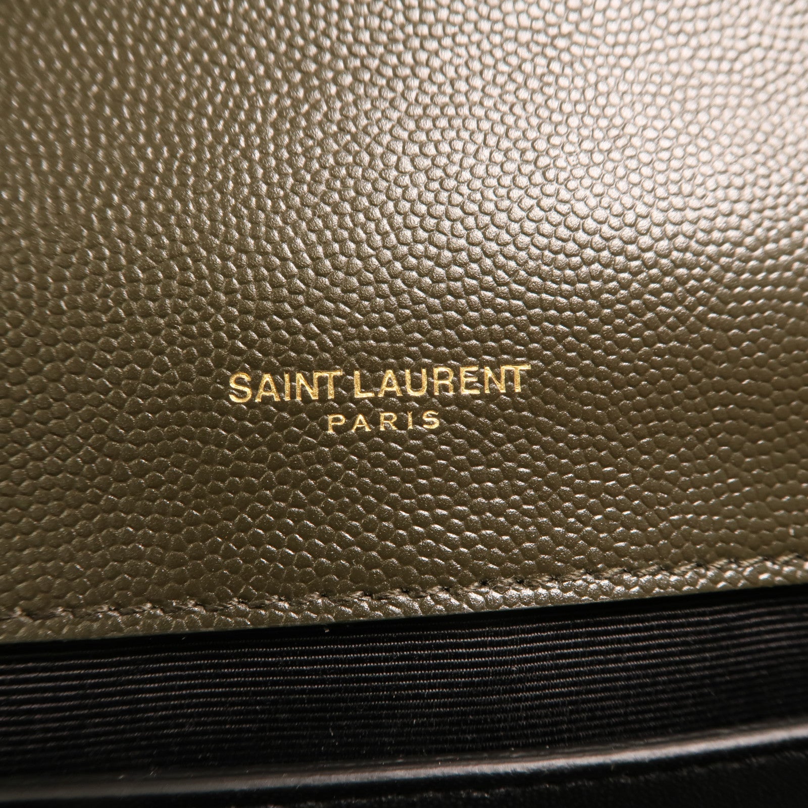 YVES SAINT LAURENT 牛皮皮革Chain Shoulder金扣鏈帶肩背袋