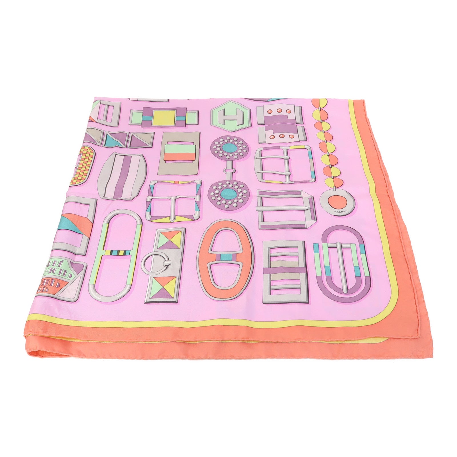 HERMES 【激減優惠】絲質Scarf 90x90絲巾粉紅色