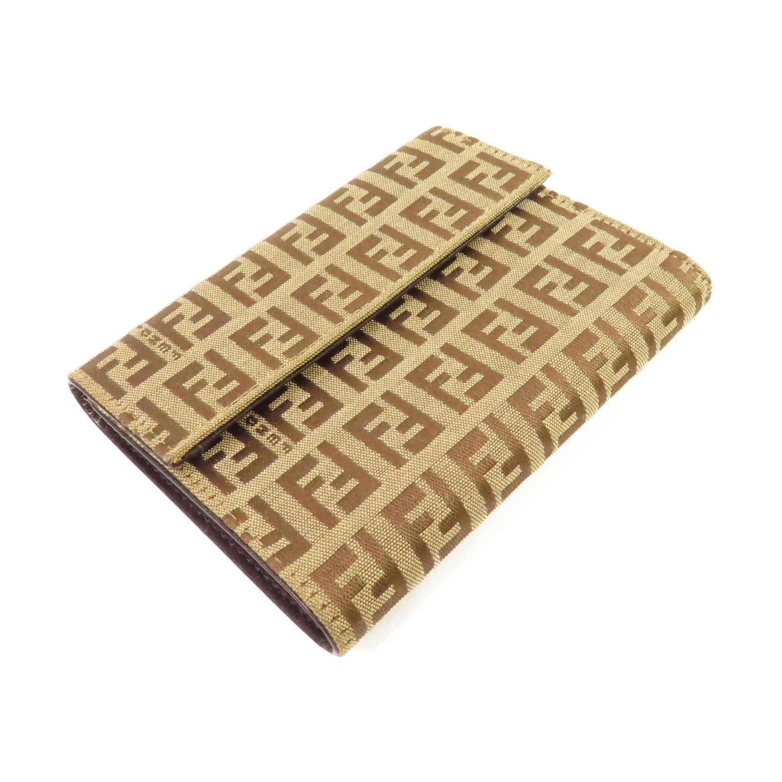 FENDI 【激減優惠】帆布Vintage Wallet短錢包杏色/啡色