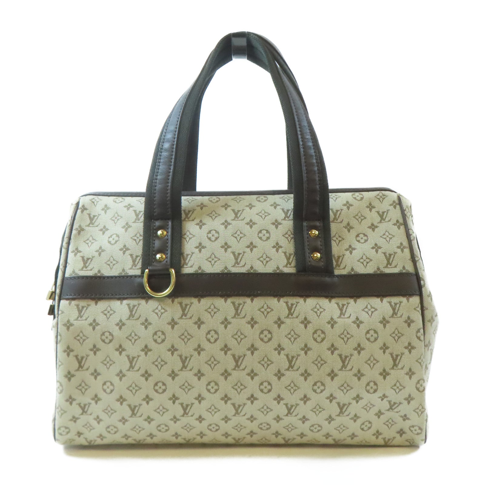 LOUIS VUITTON Monogram Mini Josephine GM金扣手挽袋綠色/啡色