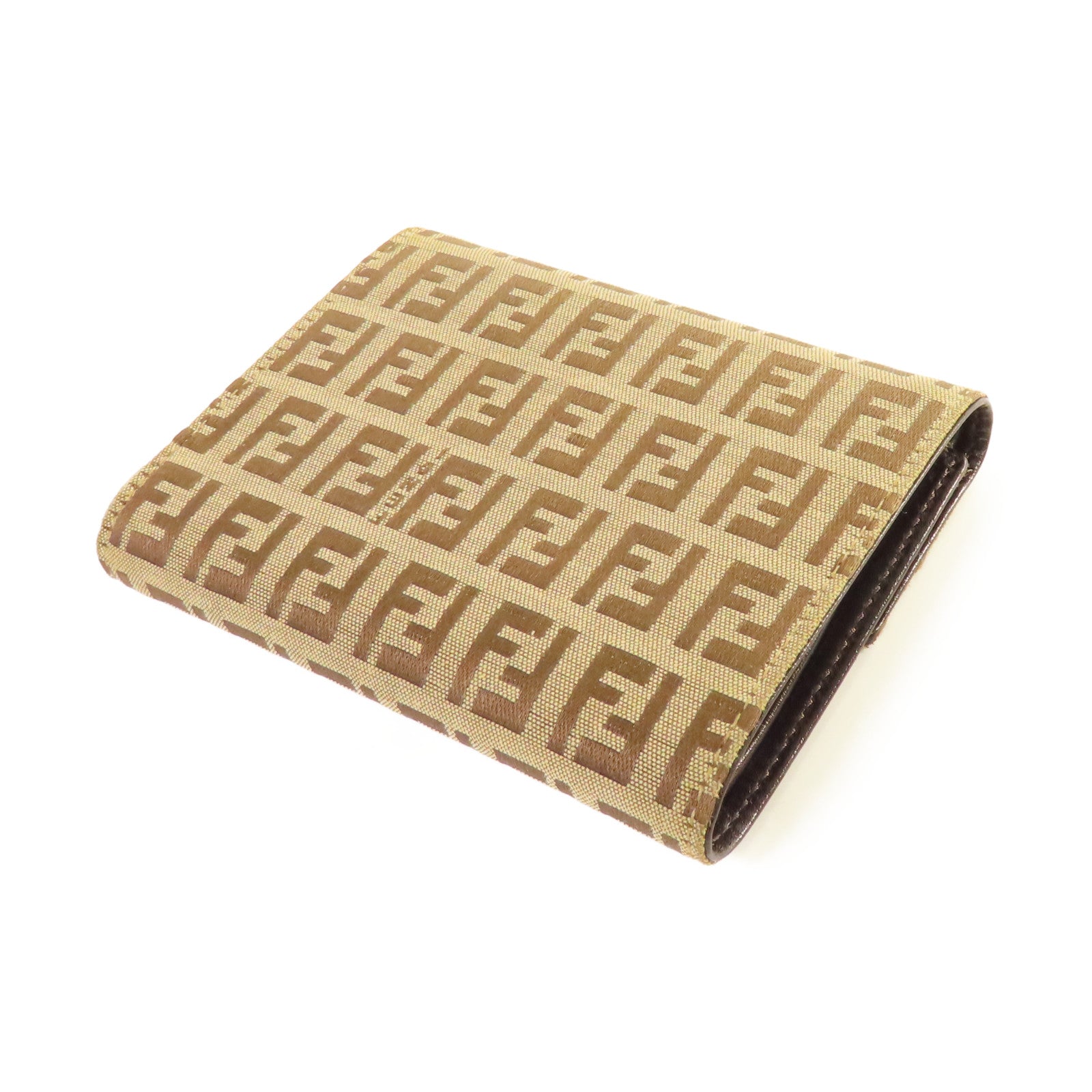 FENDI 【激減優惠】帆布Vintage Wallet短錢包杏色/啡色