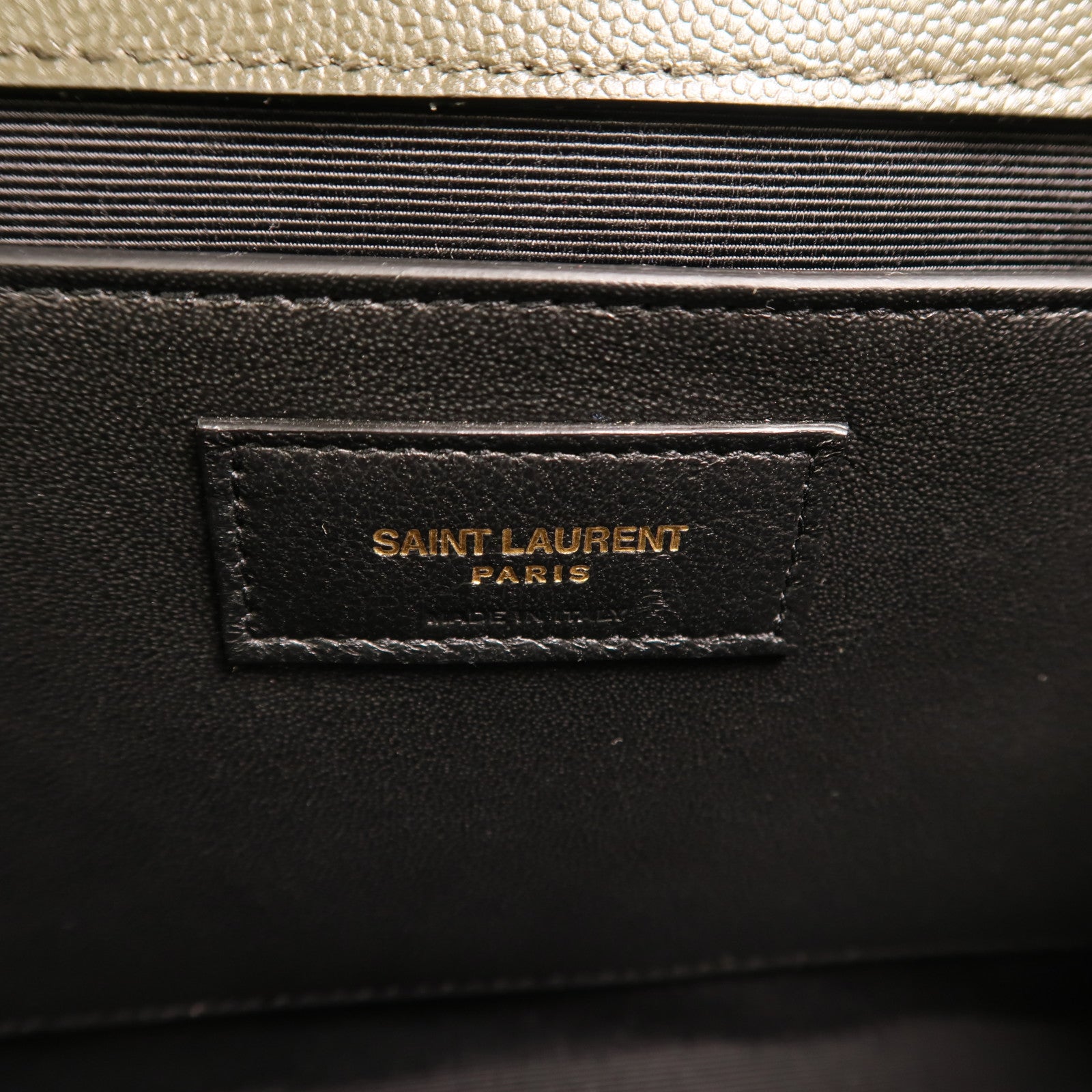 YVES SAINT LAURENT 牛皮皮革Chain Shoulder金扣鏈帶肩背袋