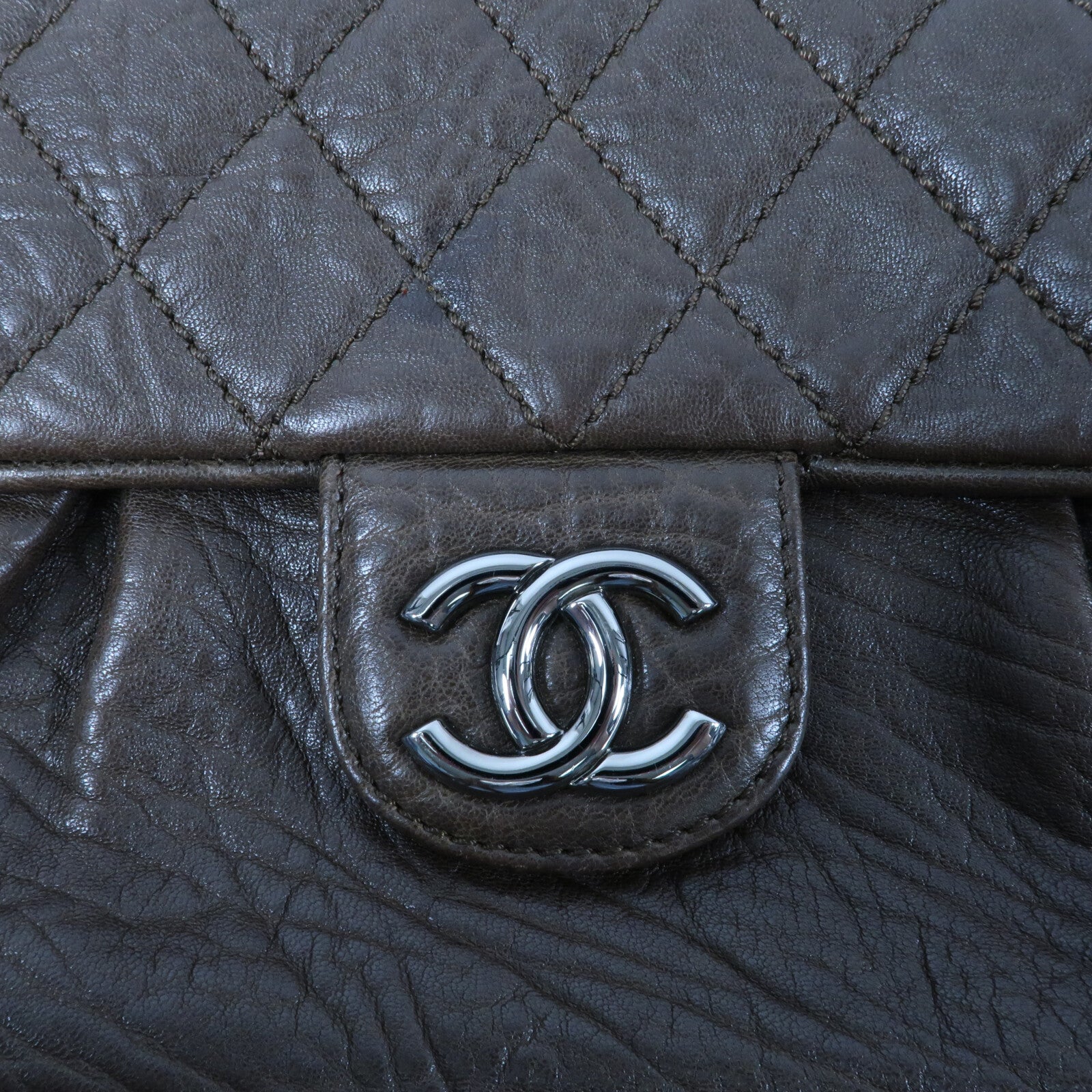 CHANEL 牛皮皮革Shoulder Bag銀扣鏈帶肩背袋